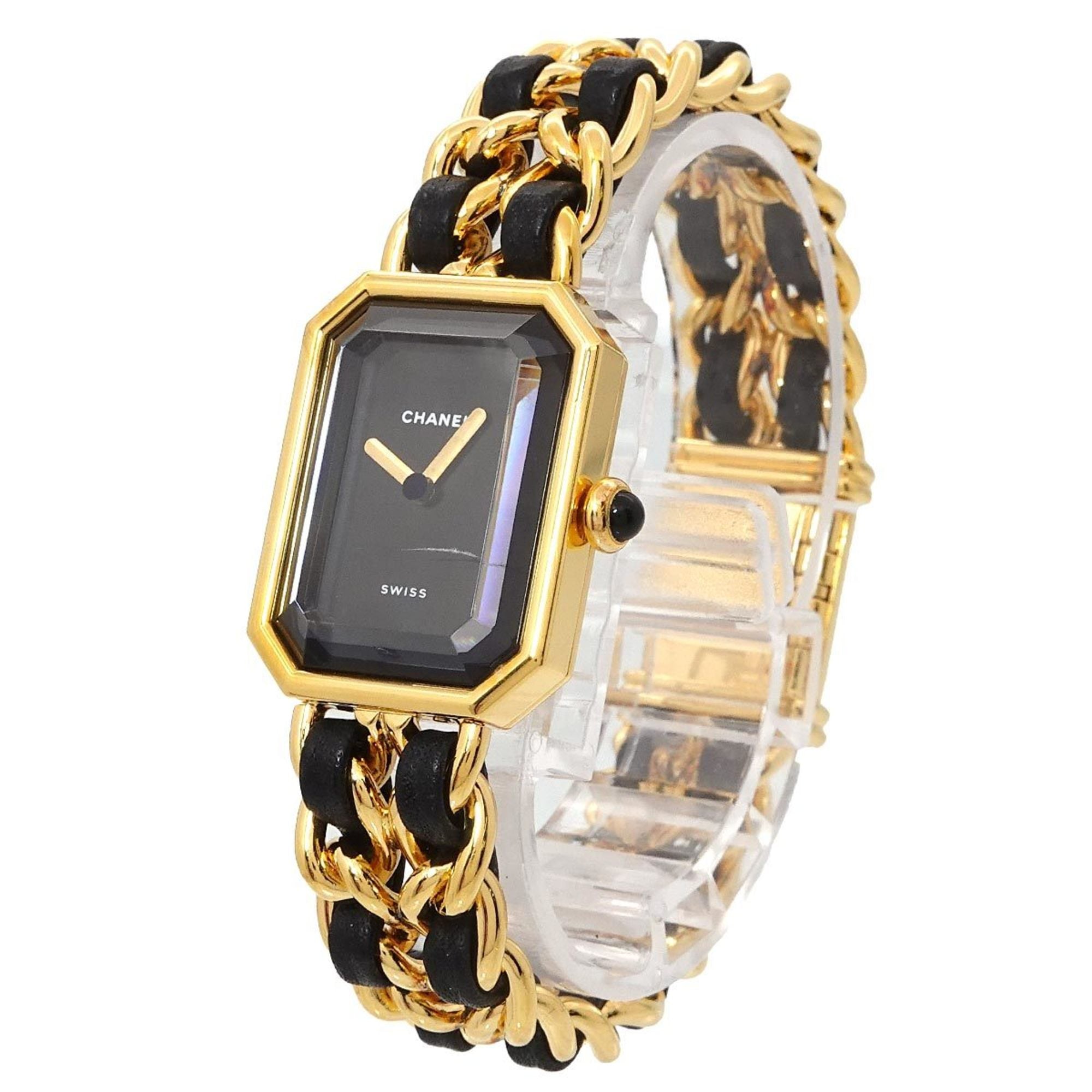CHANEL Premiere Women's Watch, Size M, H0001, Black and Gold, Quartz Movement