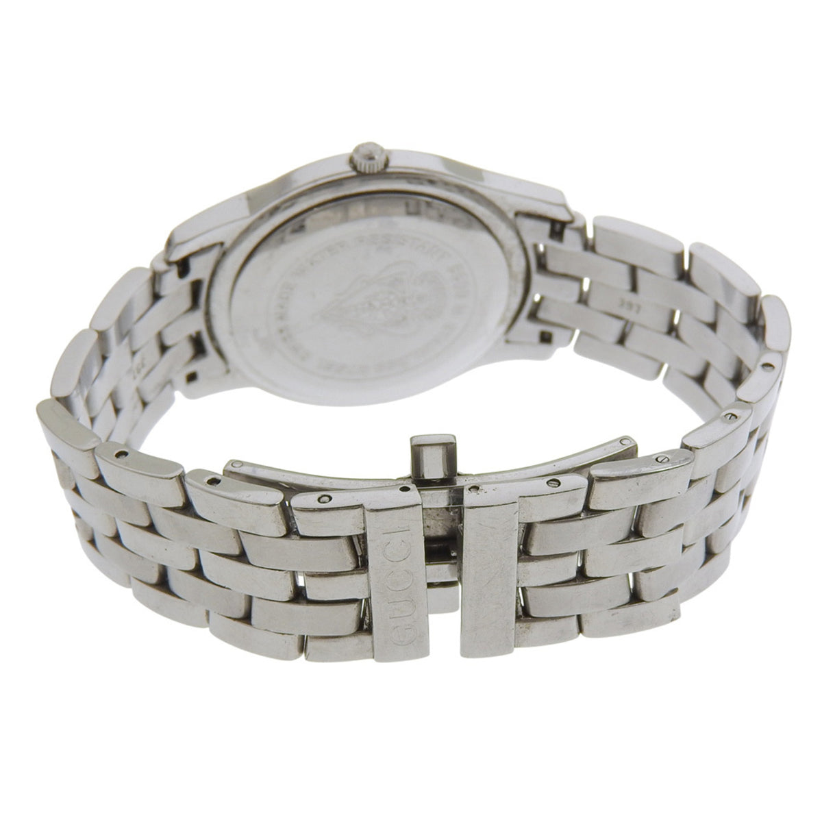 Gucci 5500M Stainless Steel Watch, Silver, Quartz, Analog Display, Silver Dial, Women's Watch