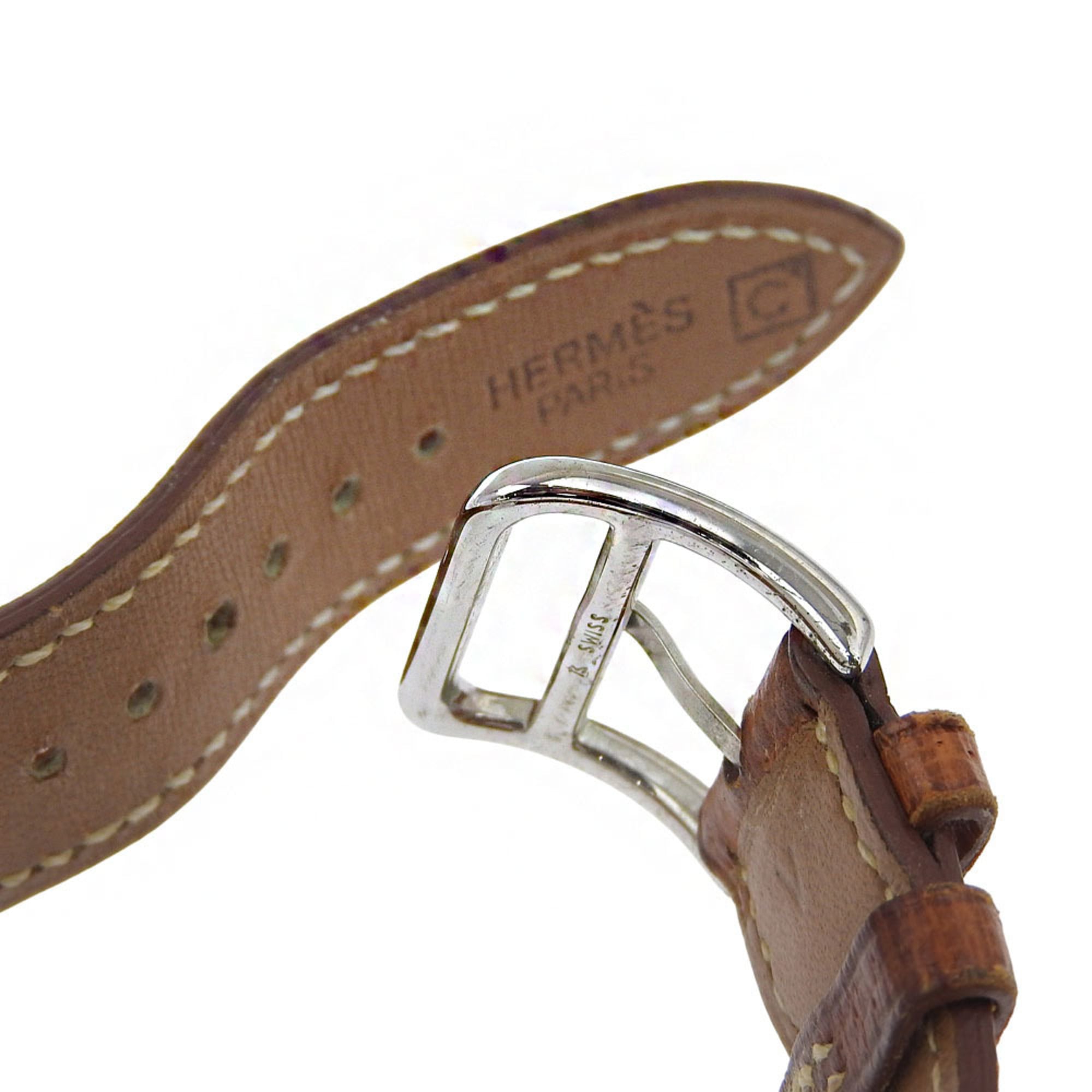 Montre-bracelet Hermes BE1.210, acier inoxydable, Quartz, analogique, cadran Blanc, montre pour femme