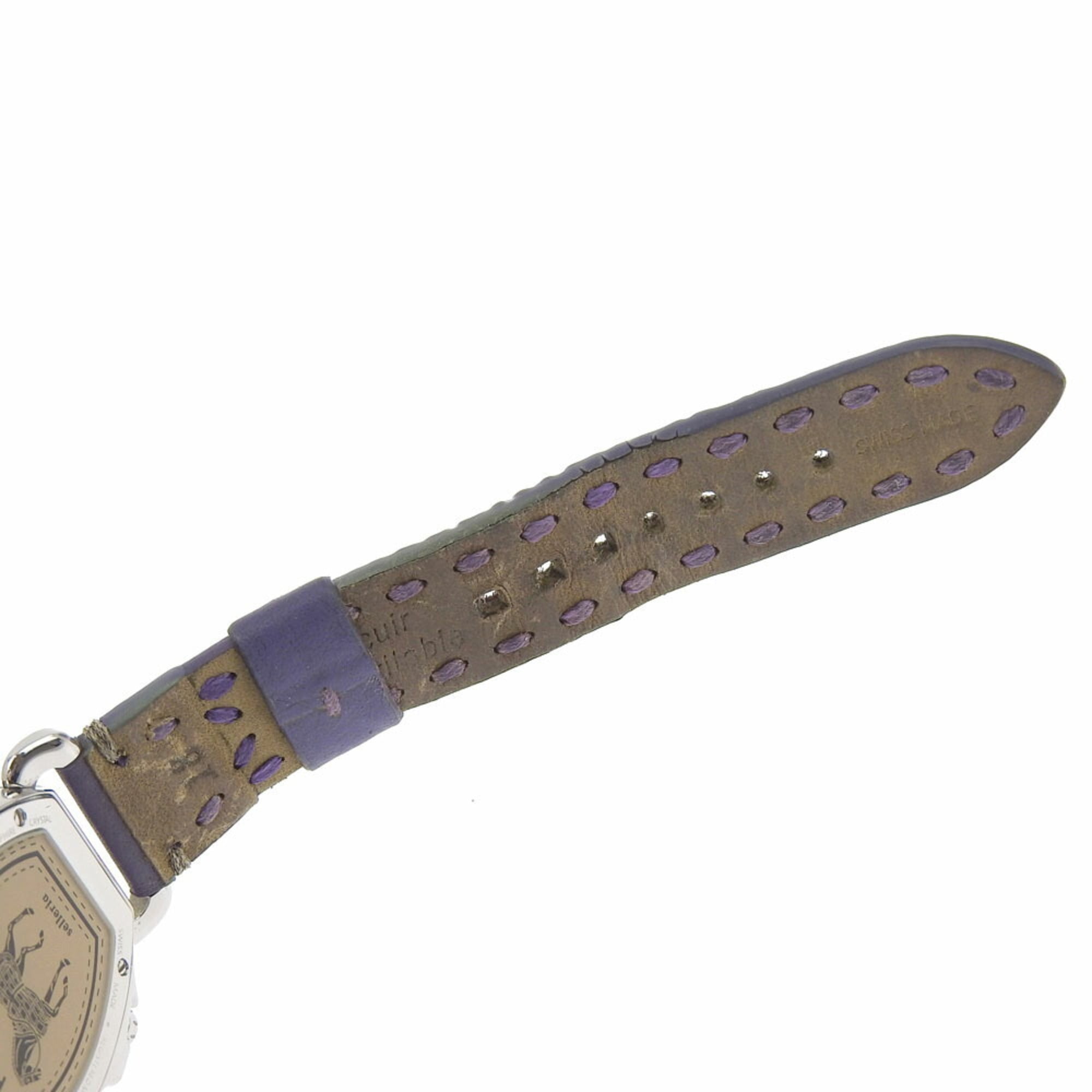 FENDI Celeria Uhr 8400M Edelstahl x geprägtes LederQuarz kleine SekundeWeiß Zifferblatt mit Muscheloptik, für Jungen