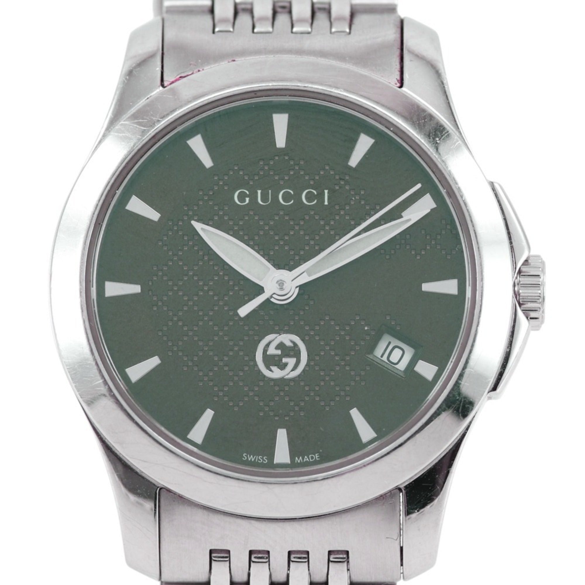 Gucci GUCCI watch 126.5 Stainless steel quartz analog green dial women's
