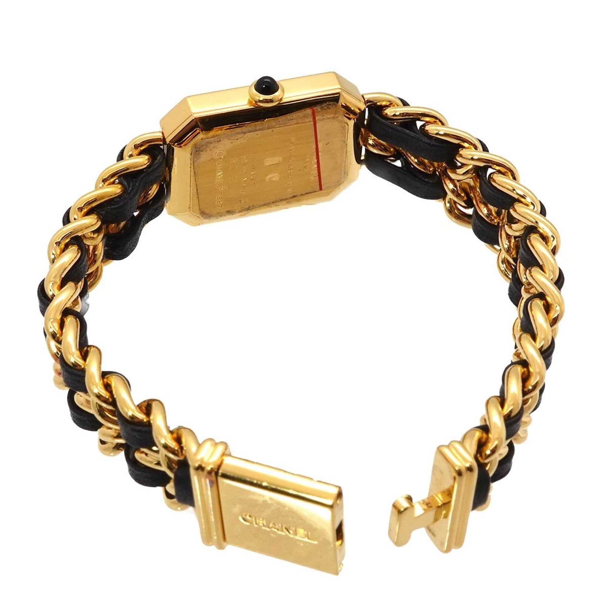 Chanel Premiere Large Size H0001 Women's Watch Black Gold Quartz