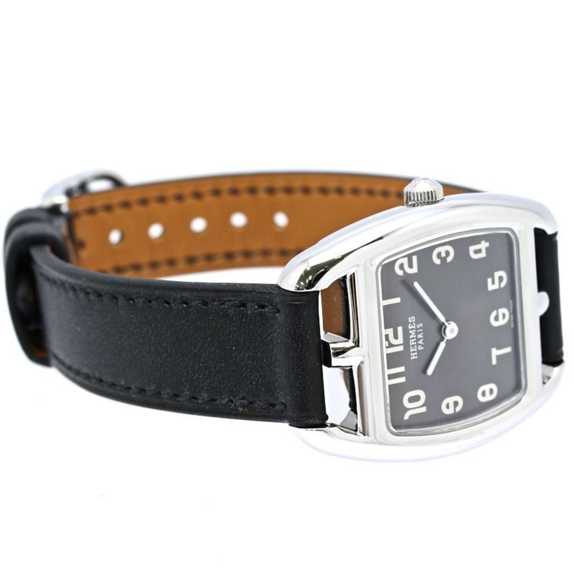 HERMES Cape Cod Tonneau CT1.210.230 VBN 034326WW00 Wo Stainless Steel x Cowhide Leather 40560