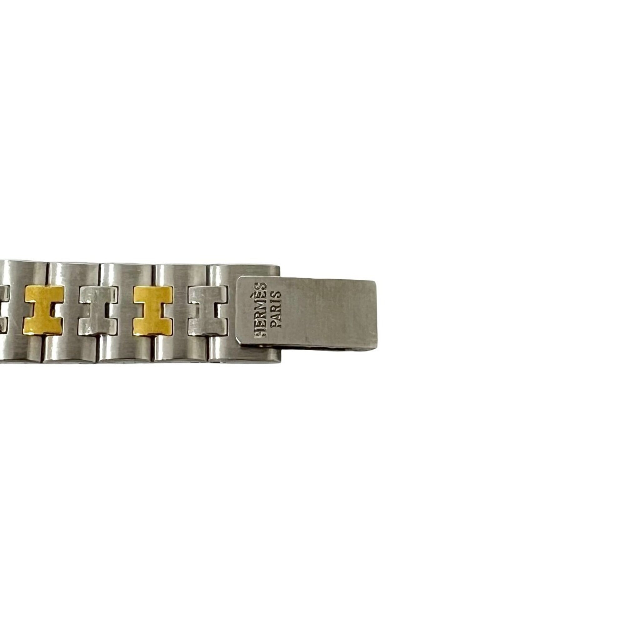 HERMES Vintage Clipper Stainless Steel Quartz Watch, Silver/Gold, 29391