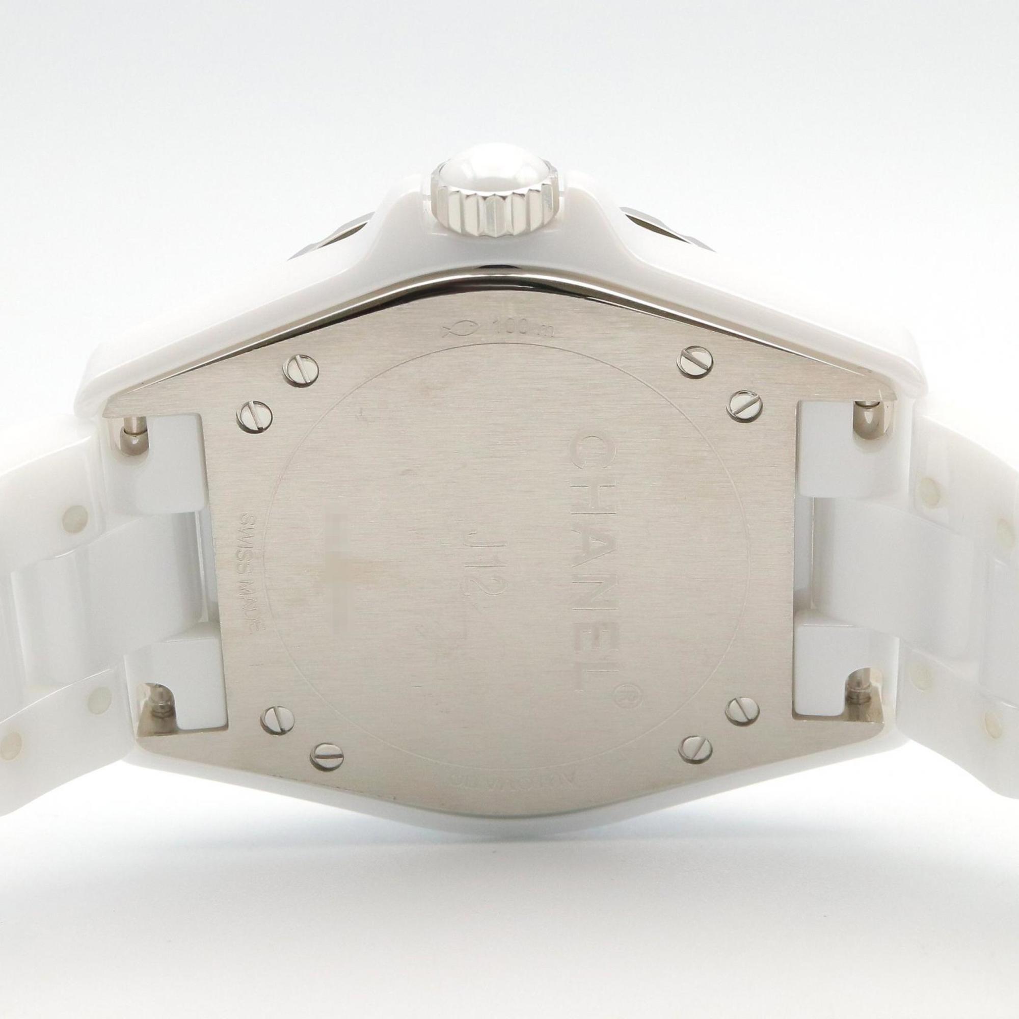 Chanel J12-365 keramisch herenhorloge met diamanten, zilver, H4345