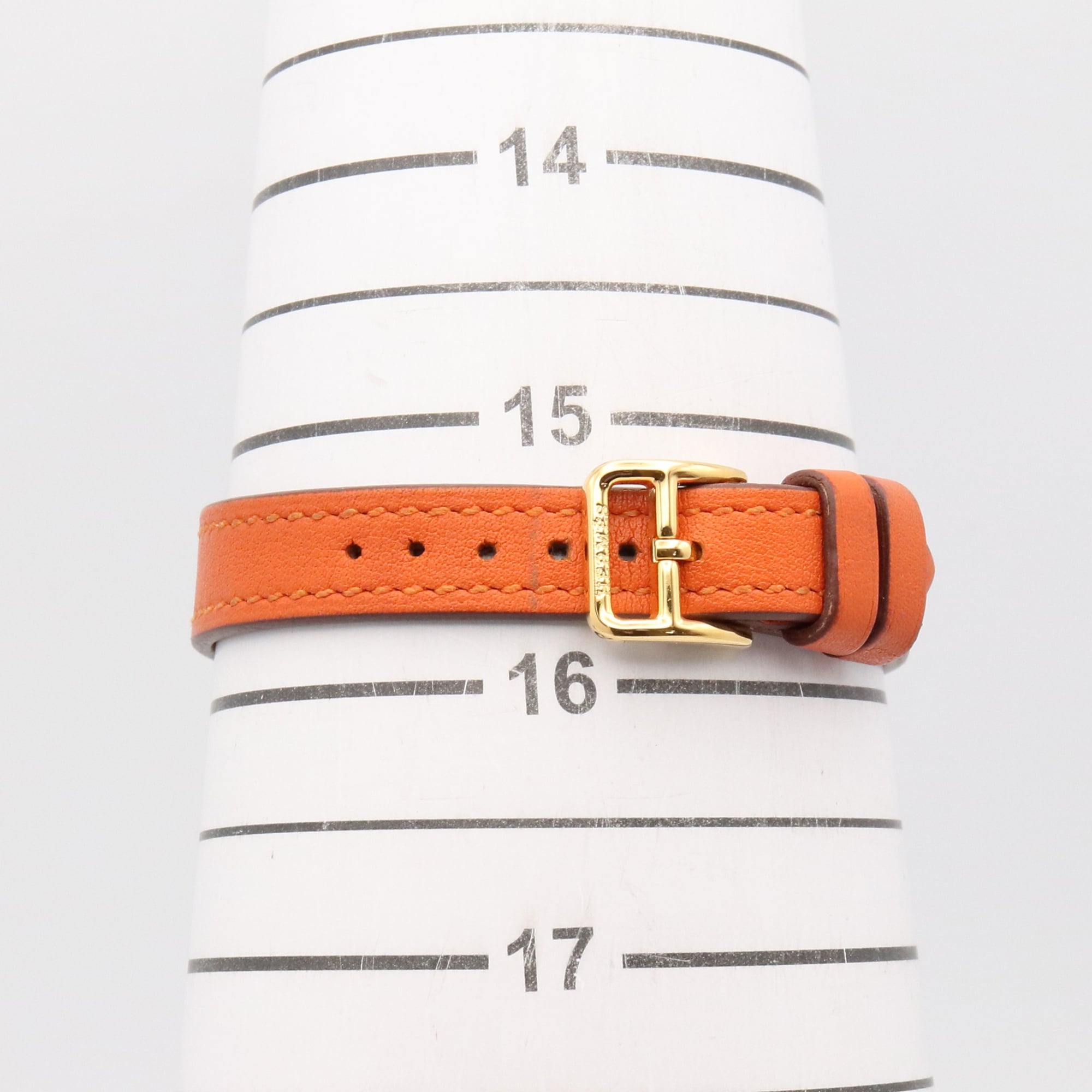 Hermes H-Watch HH1.101 White Dial Gold plated 17mm Watch