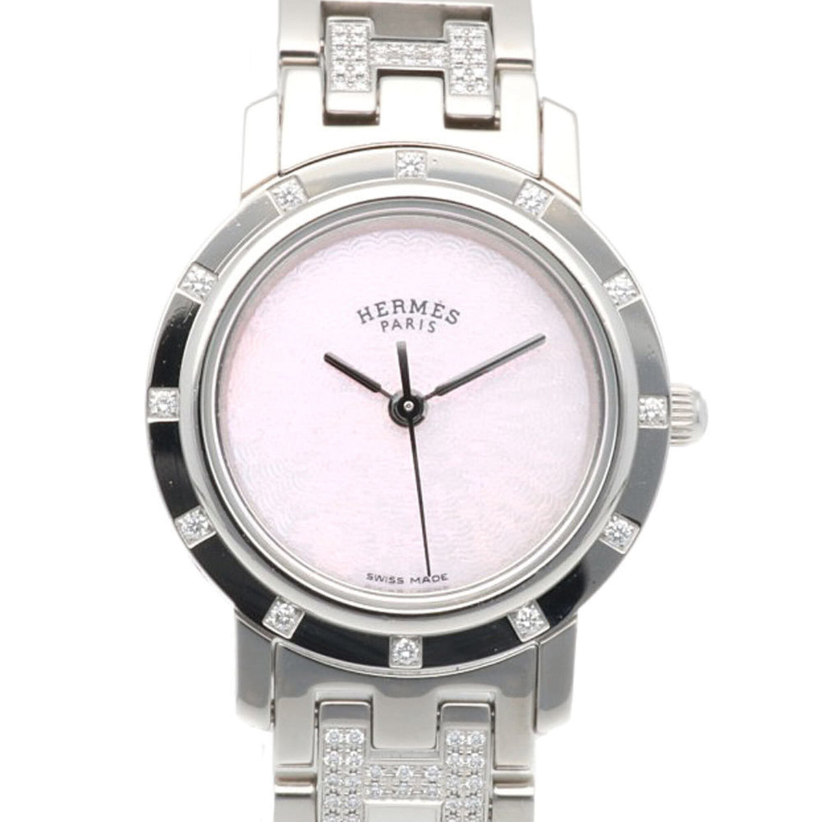 Hermes Clipper Nacre CL4.230 roze wijzerplaat van schelp, 23 mm horloge