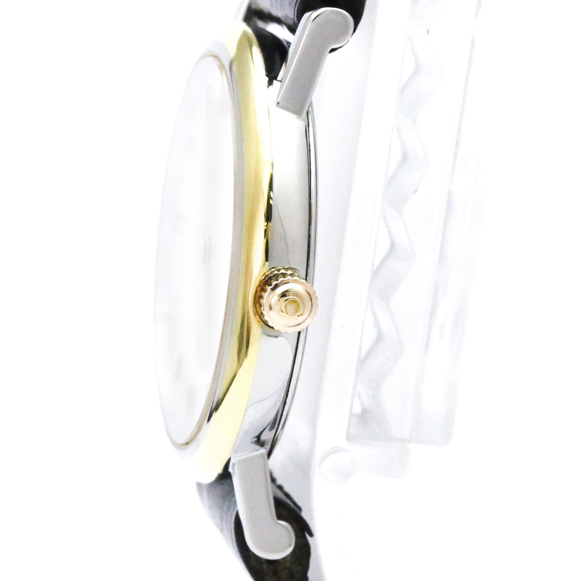 OMEGA De Ville Gold Plated Steel Quartz Ladies Watch 596.2579 Polished
