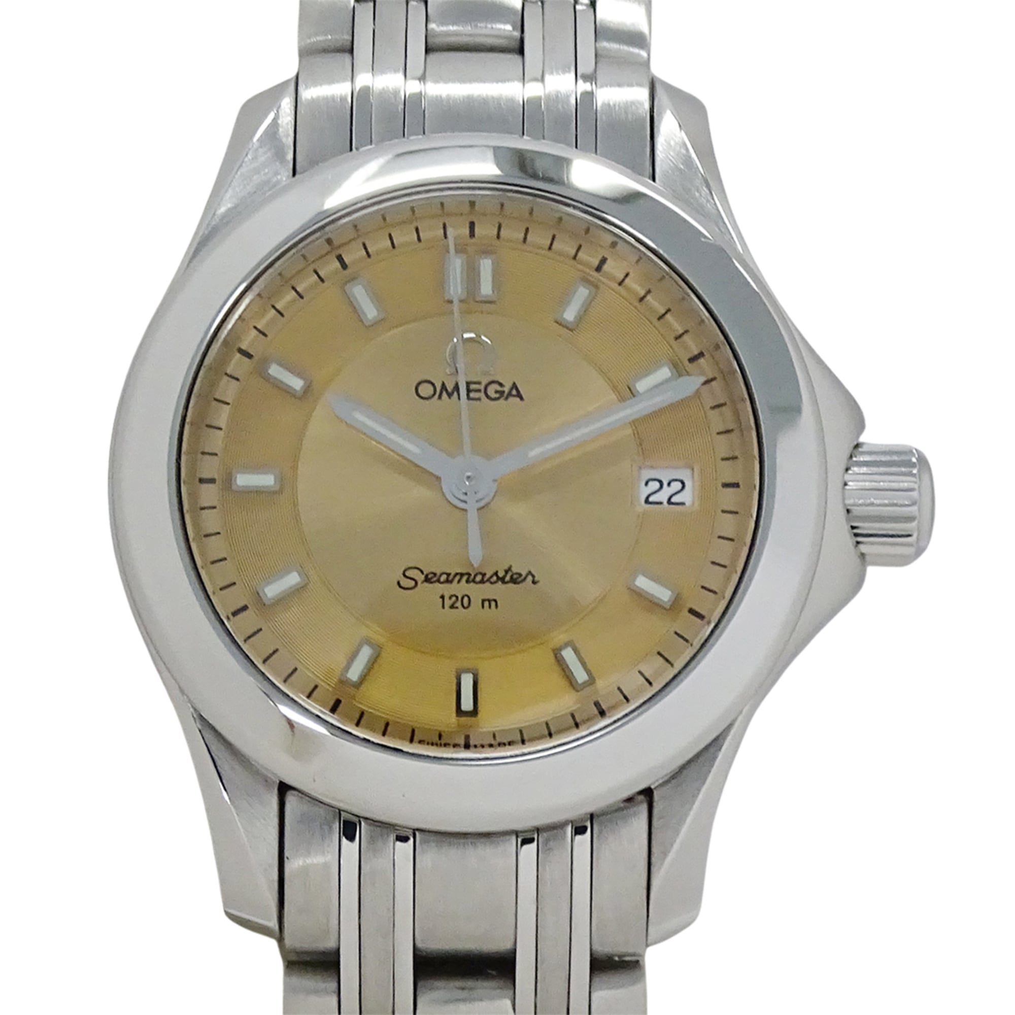 Omega Seamaster 2581.62 Wo Brand Name 120m Water Resistant Date Quartz Movement Stainless Steel (SS) Silver & Orange