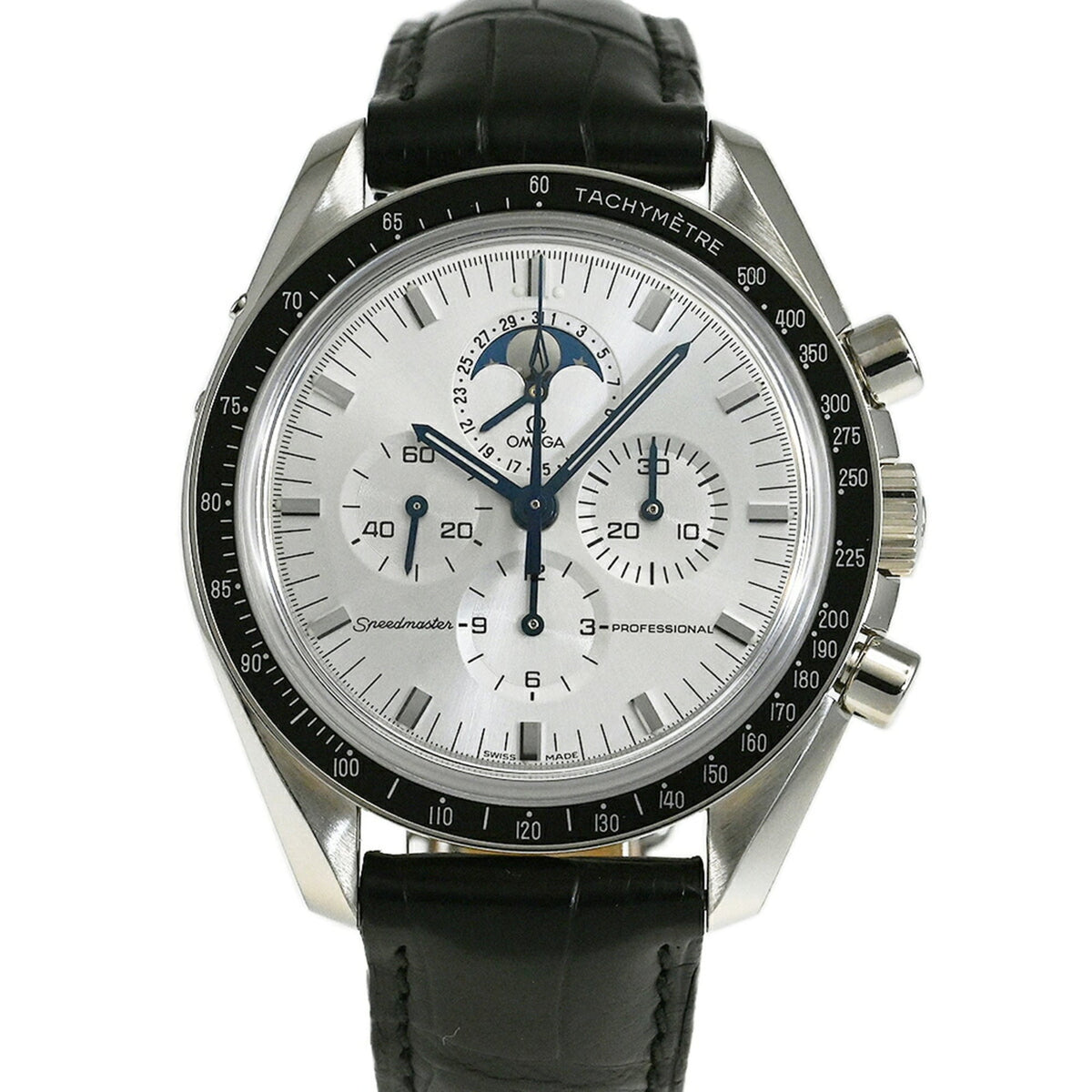 Omega Speedmaster Professional Moonphase 3689.30.31 horloge met zilveren wijzerplaat, 42 mm