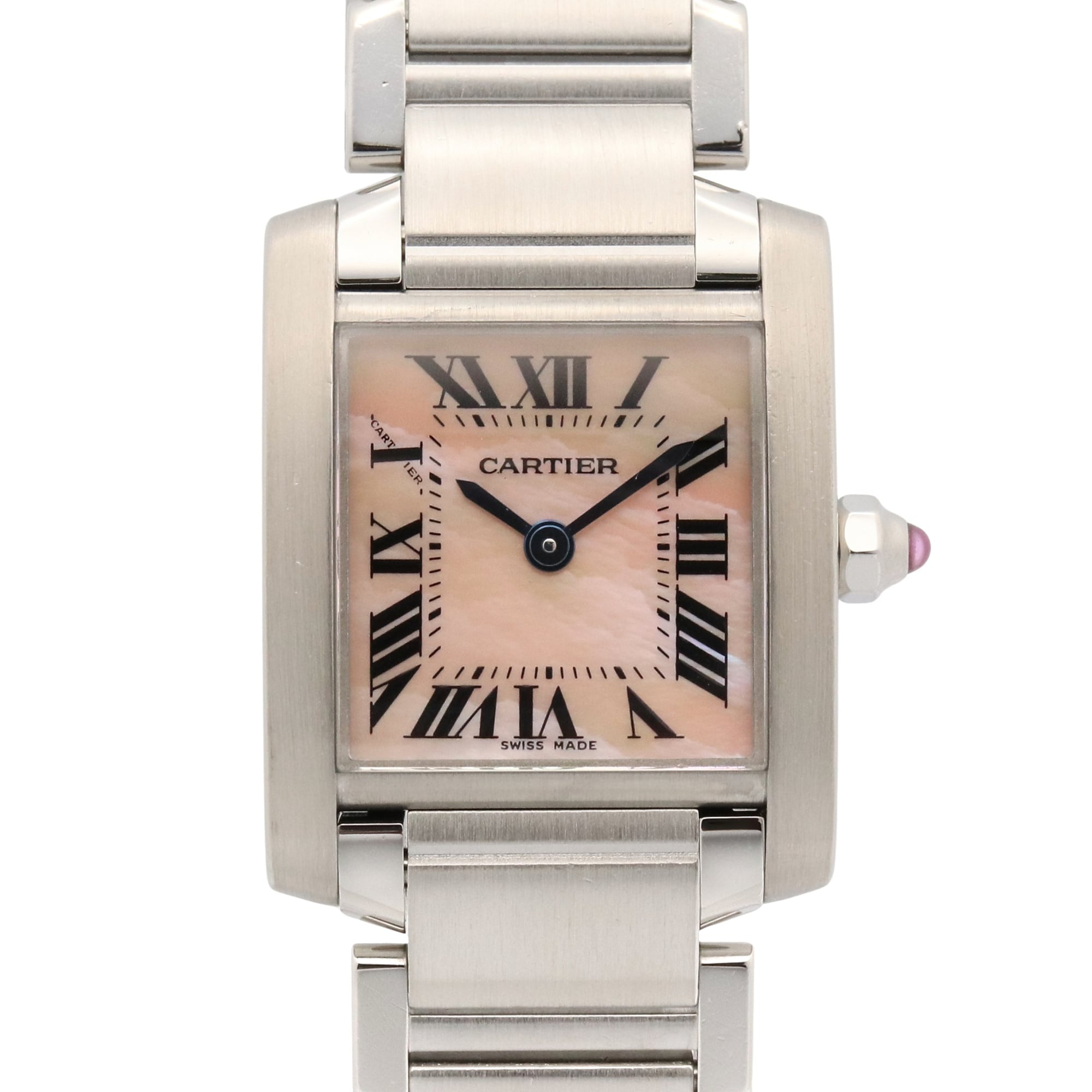 Cartier Tank francaise W51028Q3 Pink Dial Stainless steel 20mm Watch