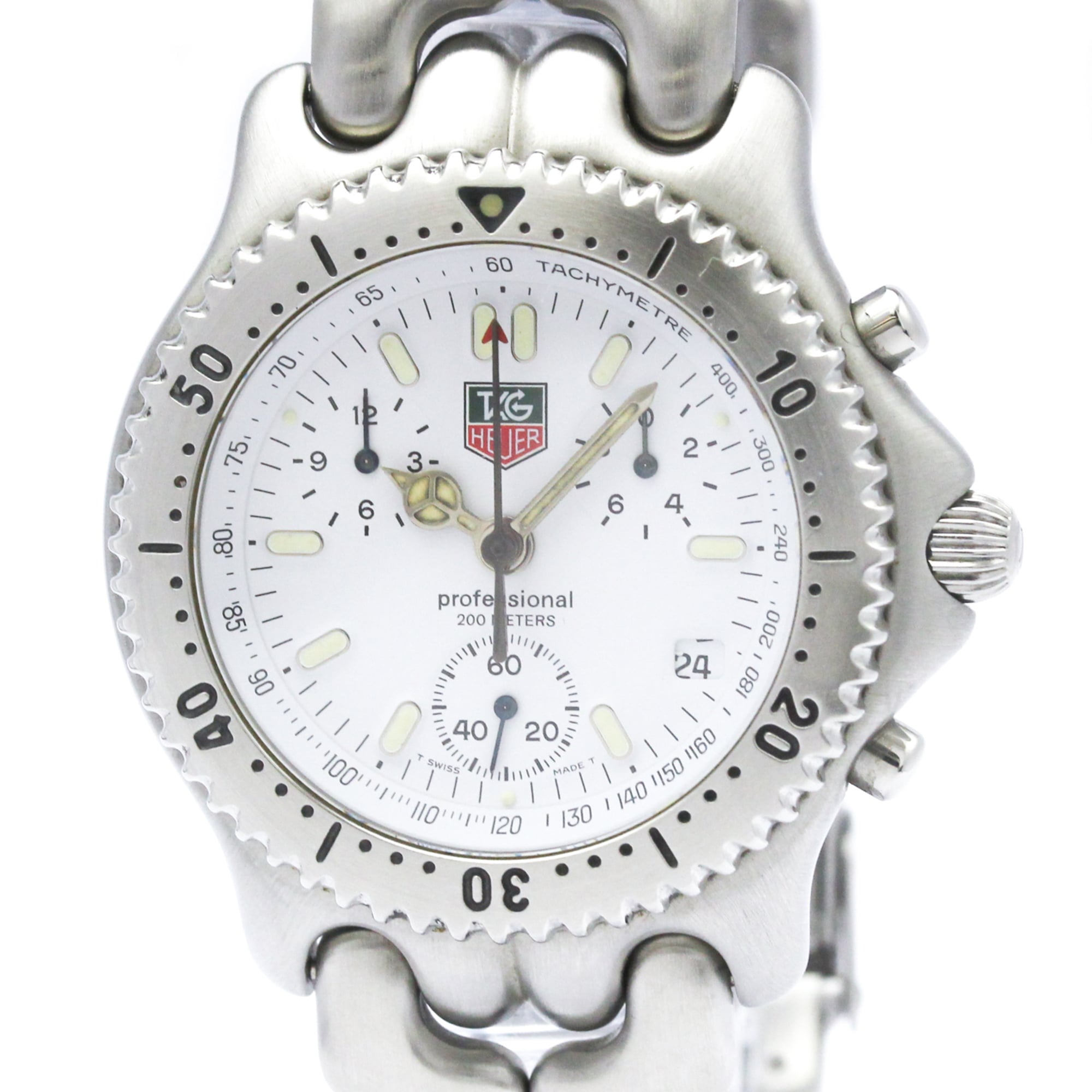 TAG HEUER Sel Chronograph Steel Quartz Mens Watch CG1112 Polished