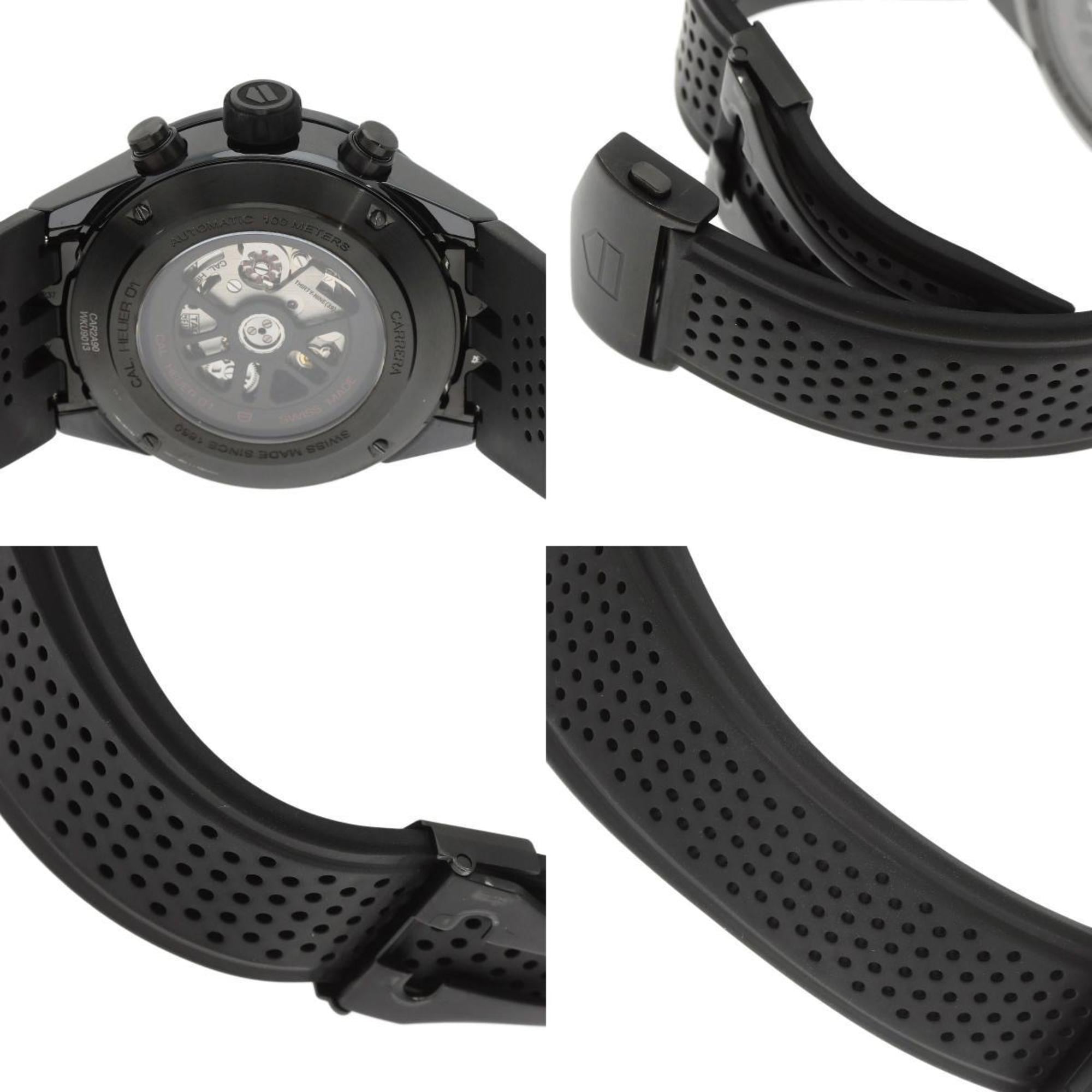 Montre TAG Heuer CAR2A90 Carrera Calibre 01 pour homme, céramique et caoutchouc - HEUER