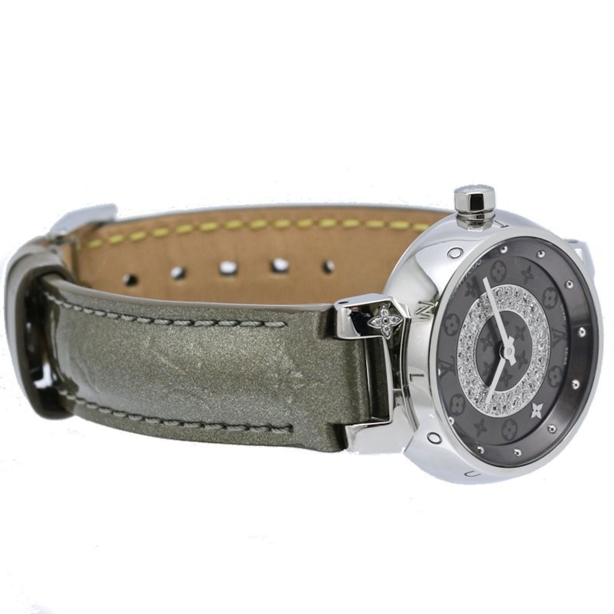 LOUIS VUITTON Tambour Disc PM Diamond Q12MU0 Wo 40564
