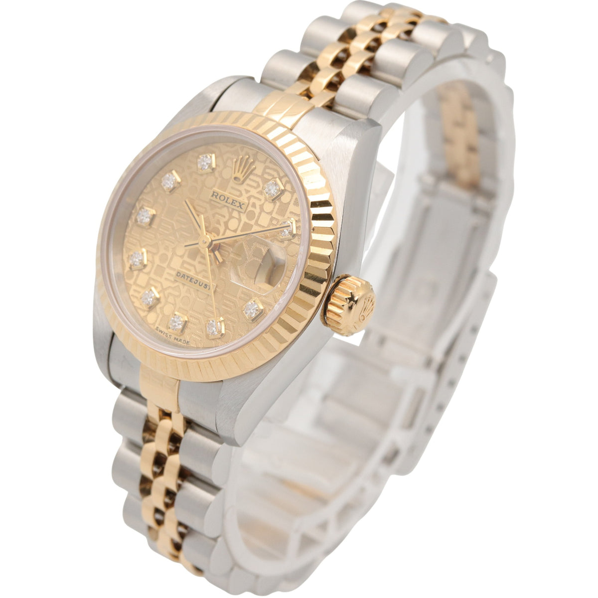 Rolex Datejust 10P Diamond 69173G Champagne, Gold Dial 26mm Watch