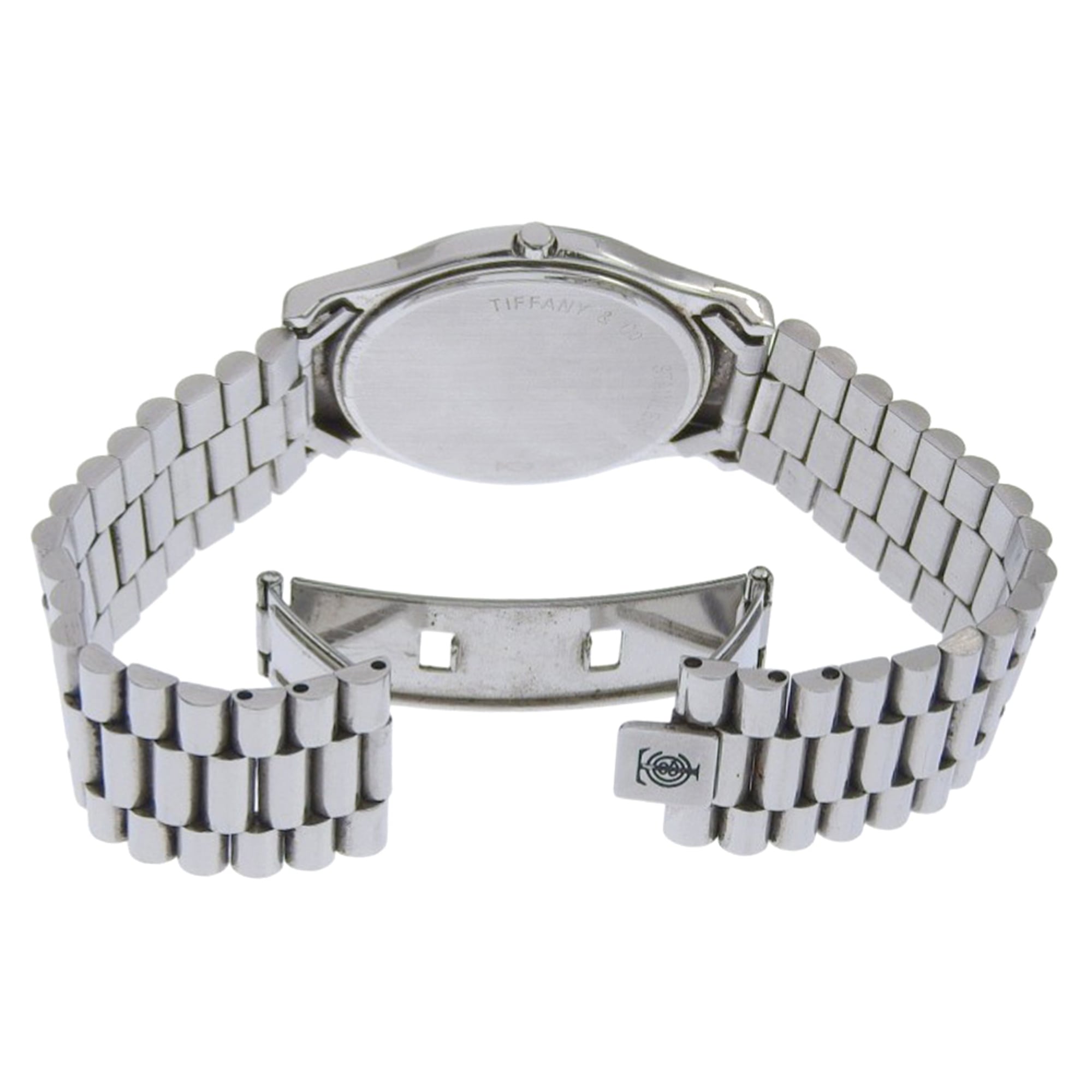 Montre classique Tiffany &amp; Co., acier inoxydable, Quartz, analogique, cadran Blanc, unisexe