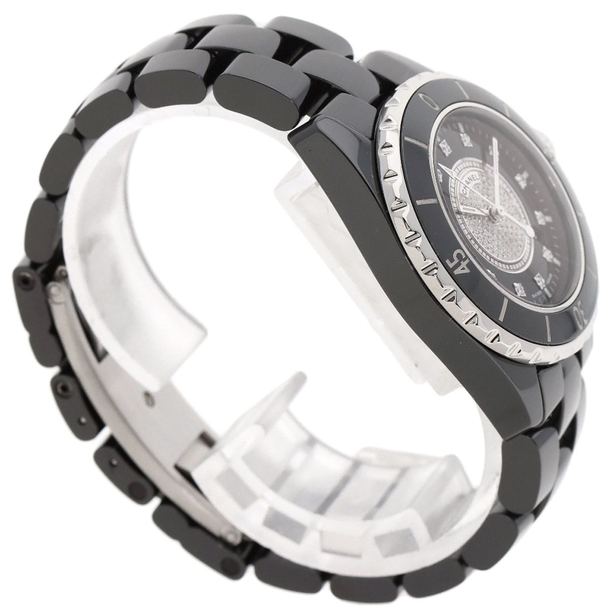 CHANEL H2122 J12 33mm Center Diamond Ceramic/Ceramic Women's Watch