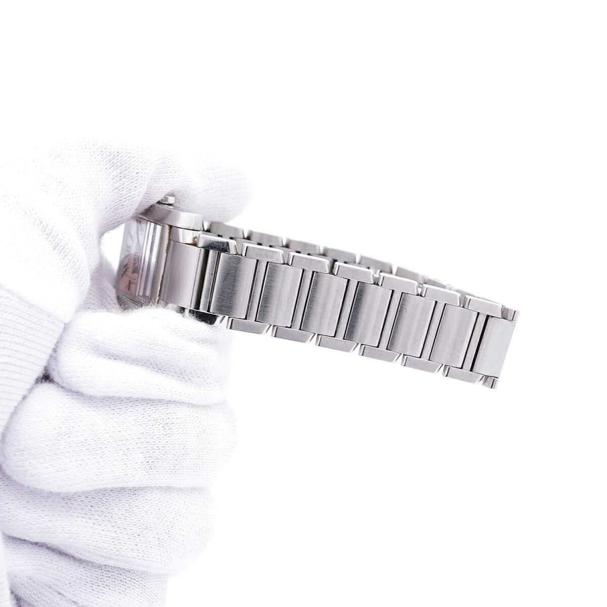 Cartier Tank Française SM W51028Q3 horloge met roze wijzerplaat, 20 mm