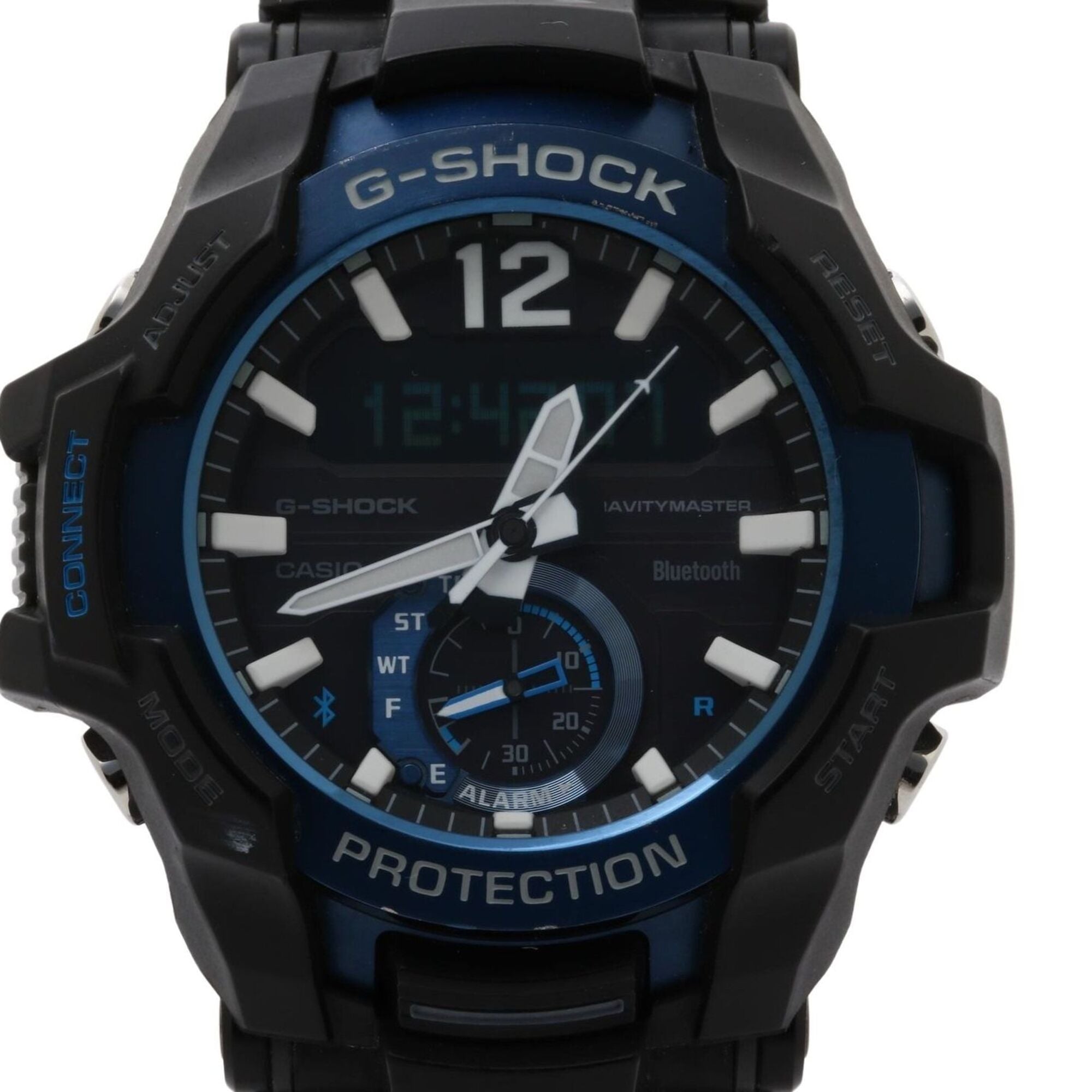 CASIO G-SHOCK GRAVITYMASTER GR-B100-1A2JF Black x Blue Resin Stainless Steel Men's Solar Watch