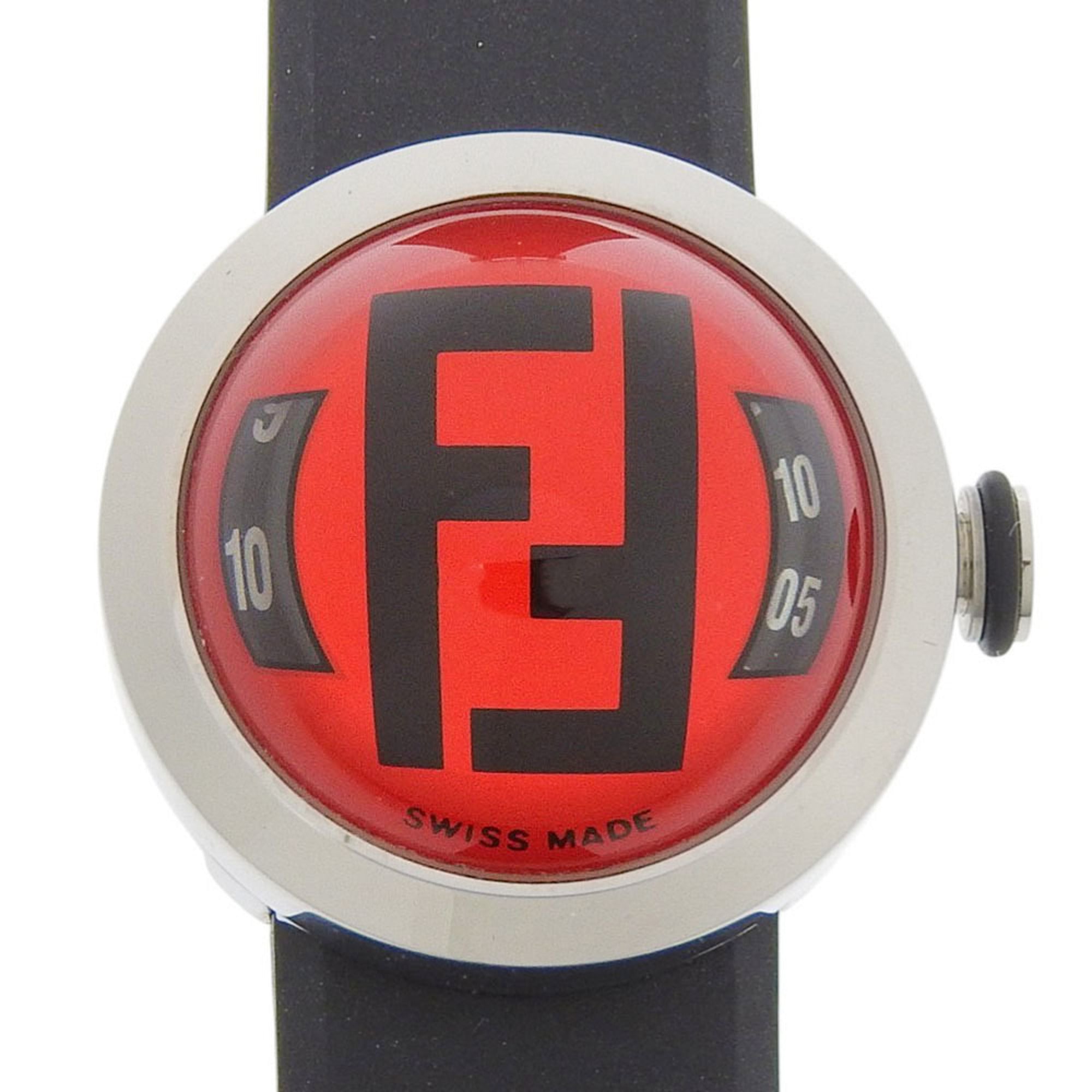 Fendi FENDI Bousla 8010L Red Dial Stainless Steel/Rubber Quartz Battery Approx. 27mm Women's Watch