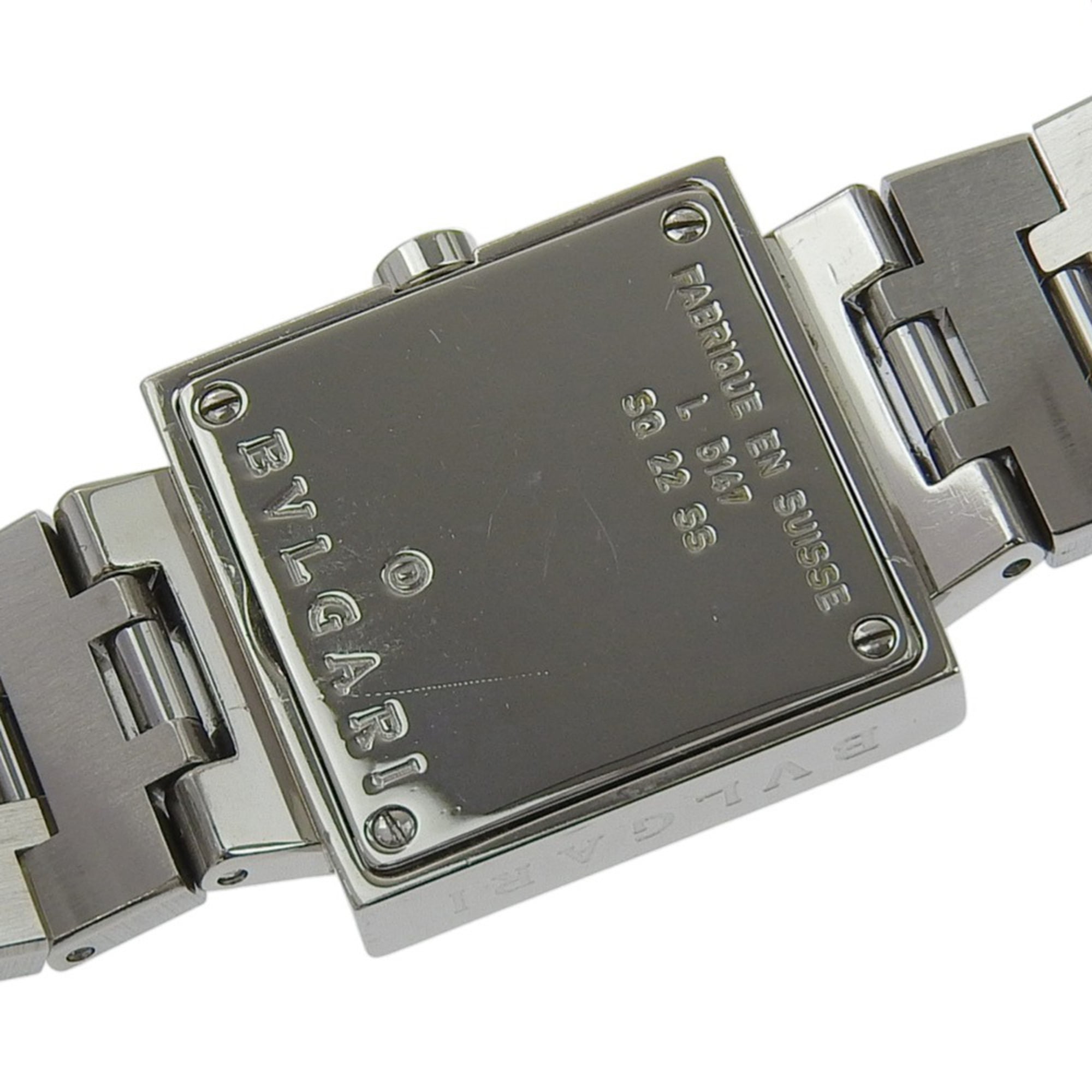 Bulgari BVLGARI Quadlard-horloge SQ22SS, roestvrij staal, zwart, quartz, analoge wijzerplaat, damesmodel
