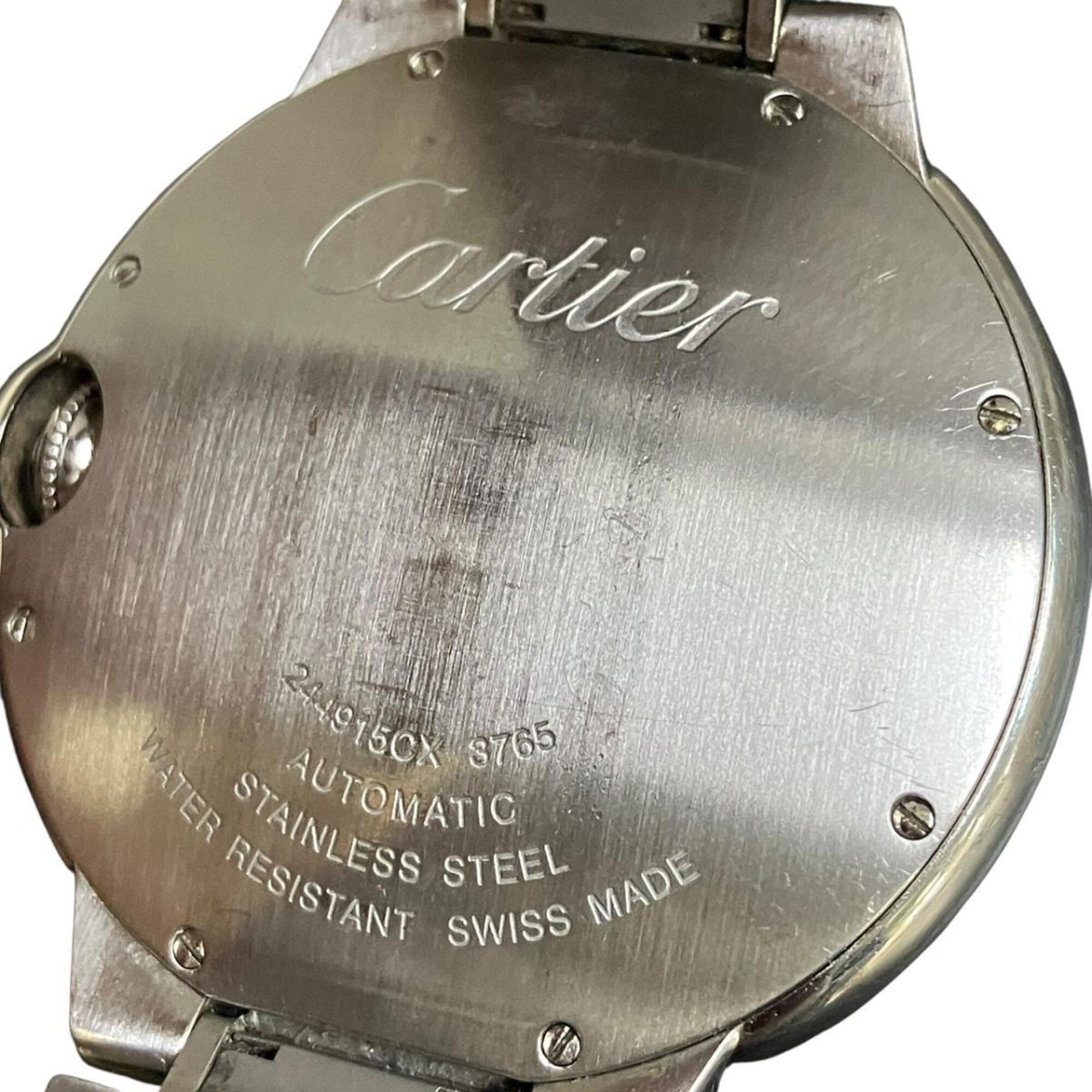 Cartier Ballon Bleu de wristwatch, total weight 145.8g, stainless steel, automatic movement, silver dial, WSBB0049