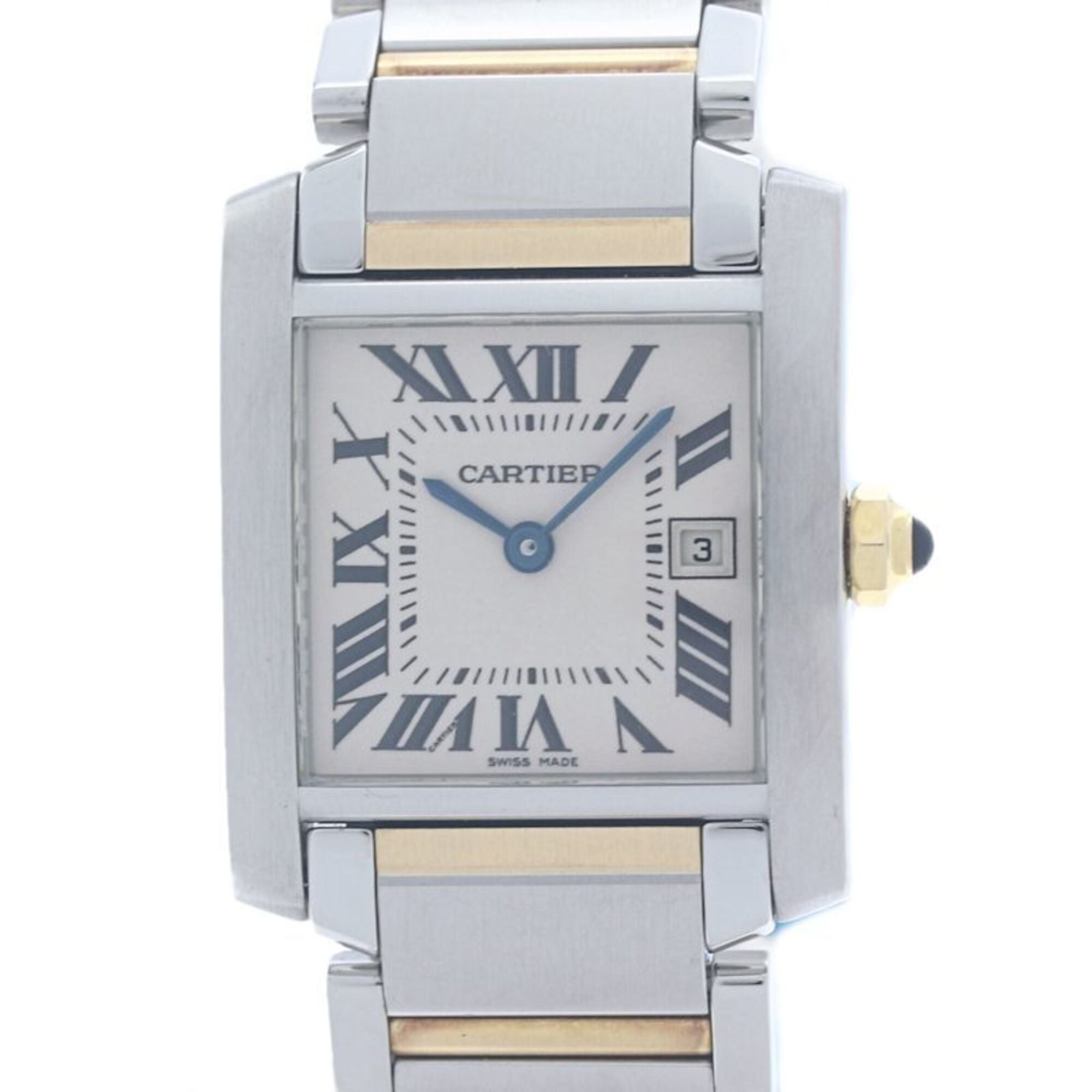 CARTIER Tank FranÃ§aise MM W51012Q4 Watch, Boys' Size, 18K Yellow Gold x Stainless Steel, 40380