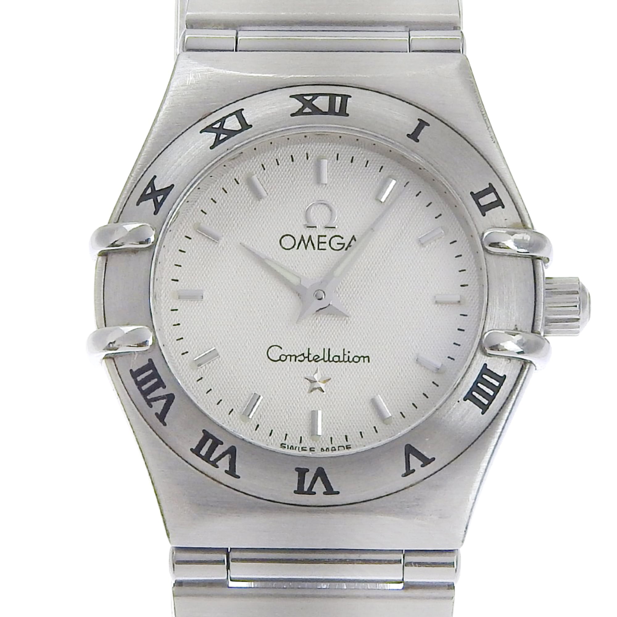 Omega Constellation Mini Watch 1562.30 Stainless Steel 1998 Quartz Analog White Dial Women's