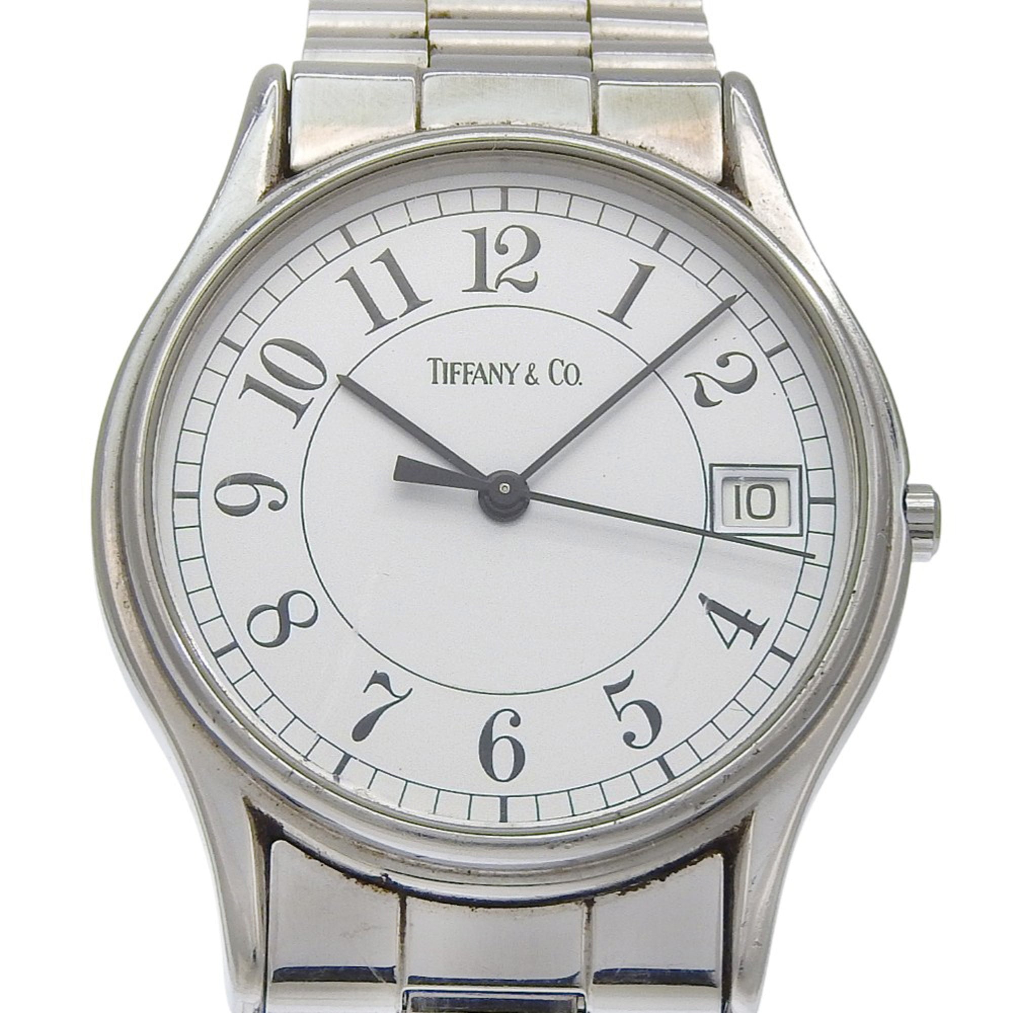 Tiffany & Co. Classic Watch, Stainless Steel, Quartz, Analog, White Dial, Unisex