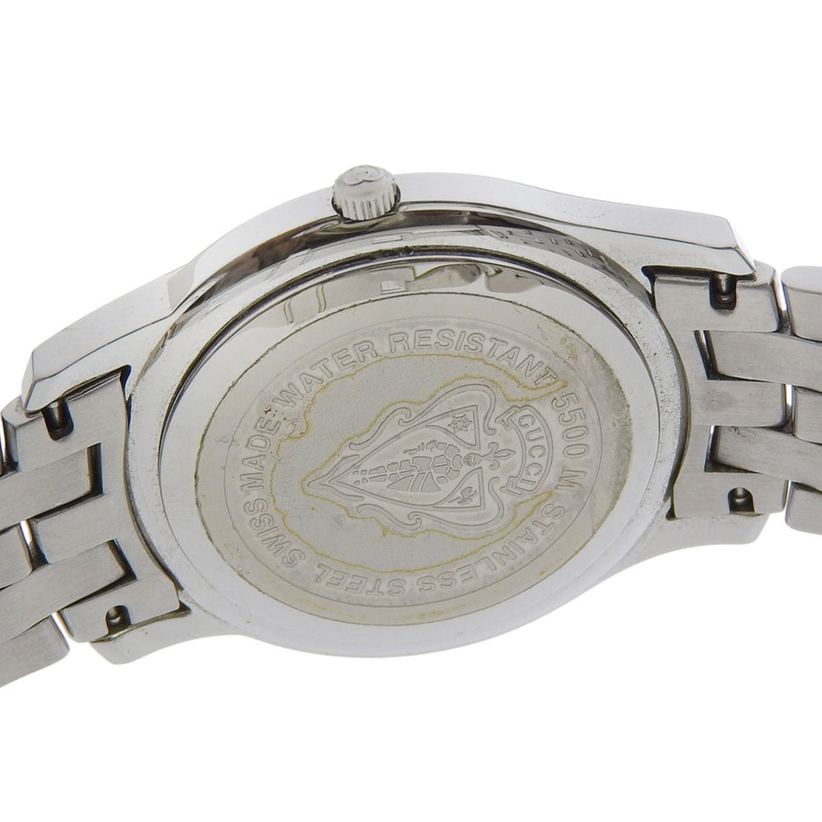 Gucci 5500M Analoguhr aus Edelstahl mit Schwarz Quarz und Zifferblatt für Damen