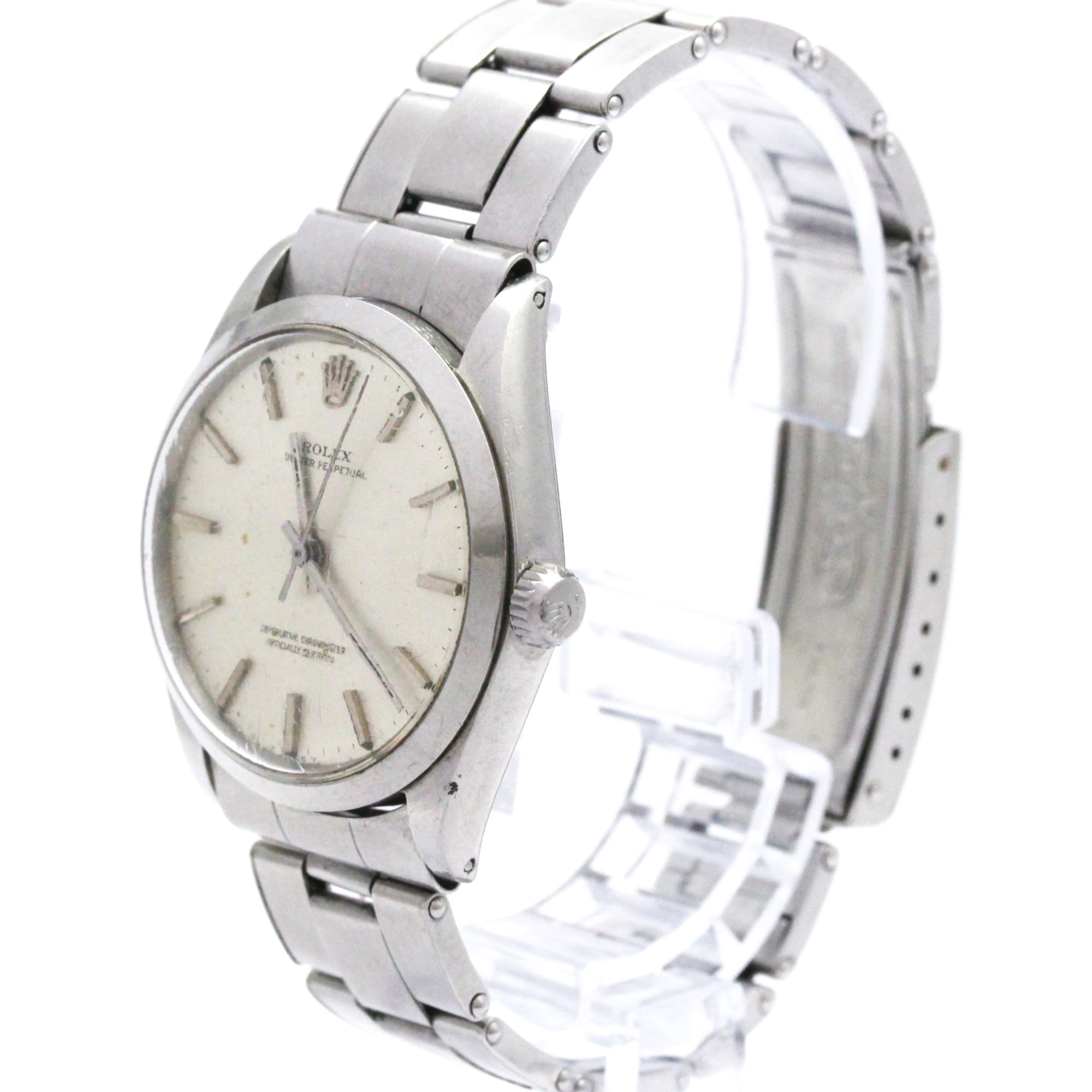 ROLEX Oyster Perpetual 1002 Steel Automatic Mens Watch Vintage