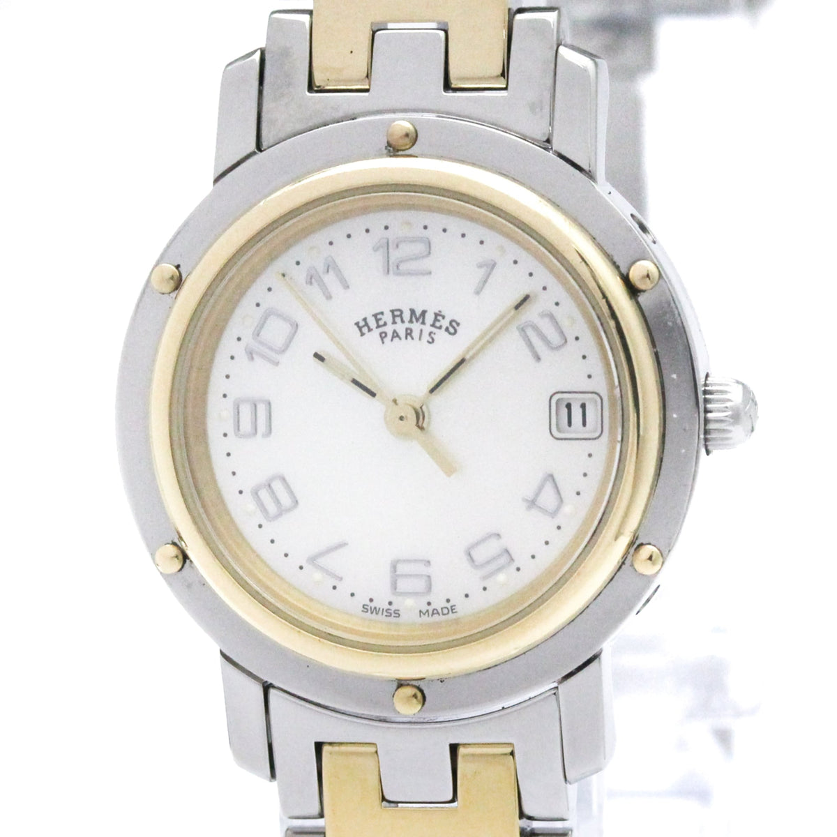 Hermes Clipper CL4.220 Pink shell Dial 24mm Watch