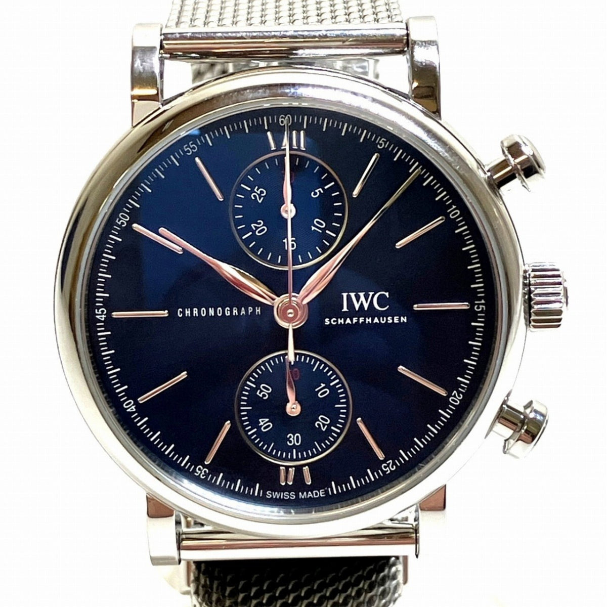 Montre IWC Schaffhausen Portofino Chronographe 39 Laureus Sport for Bon IW391408, cadran de 38 mm