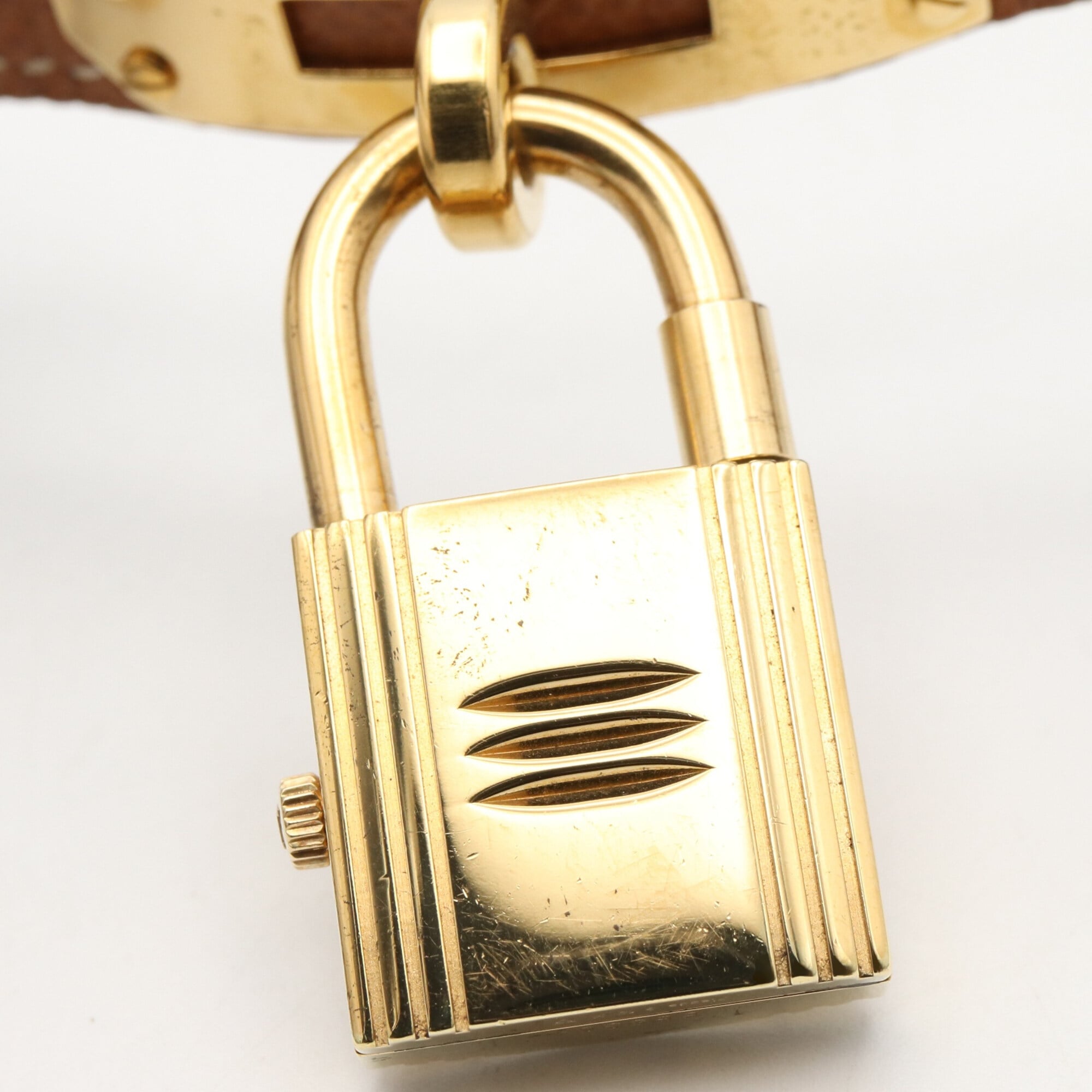 Hermes Kelly KE1.201 Champagner, goldenes Zifferblatt, 20 mm Uhr