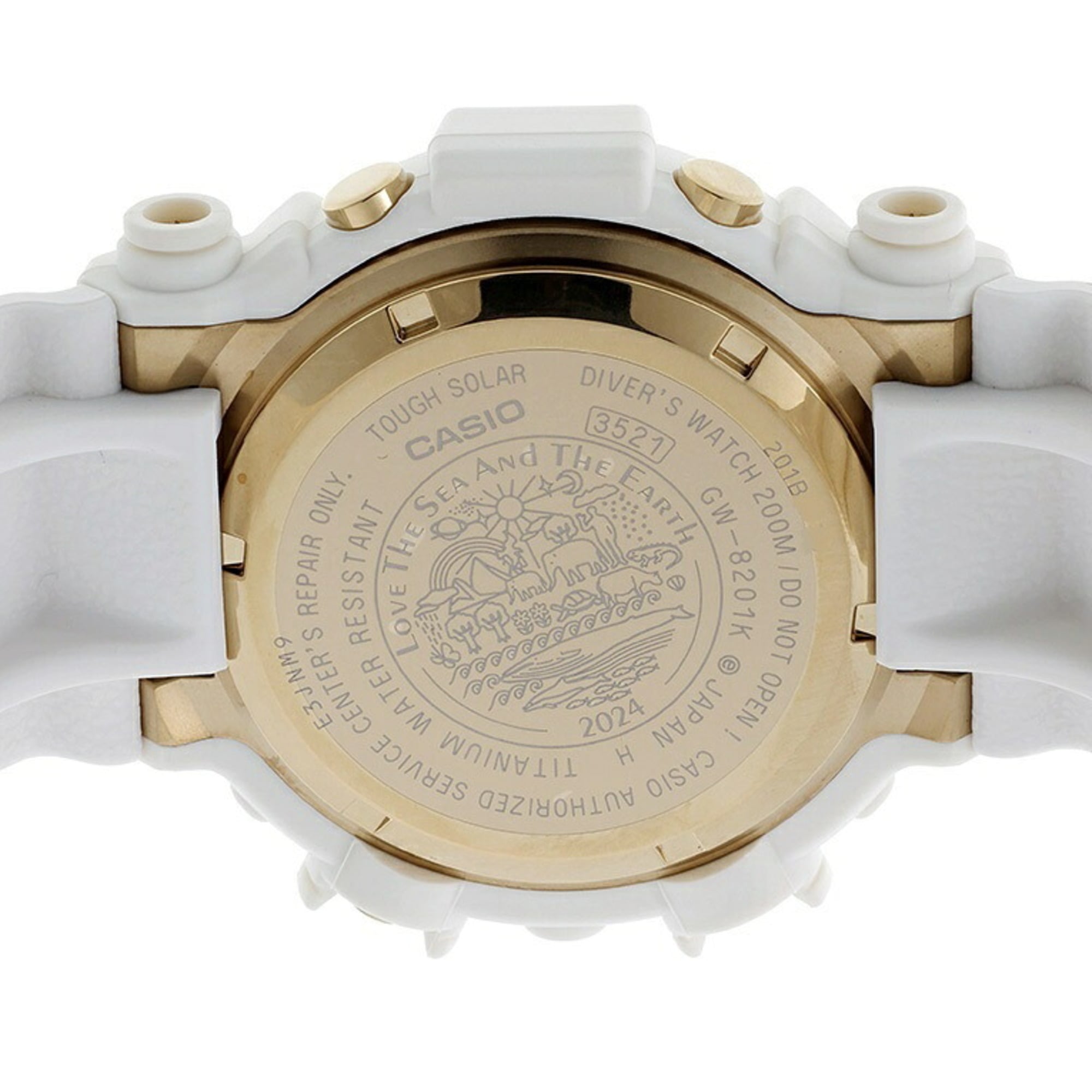 Casio G-SHOCK MASTER-OF-G Frogman ICERC Modèle en collaboration avec le Japon GW-8201K-7JR Noir, montre à cadran doré de 50 mm