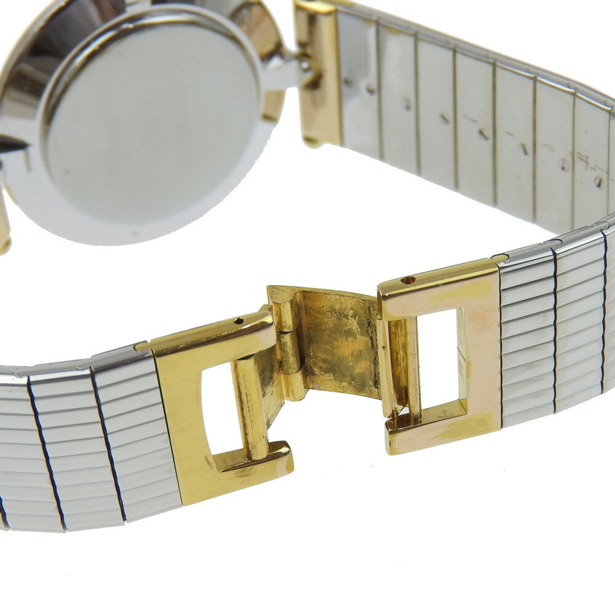 Christian Dior Uhr 3026 aus Edelstahl mit vergoldetem GehäuseQuarz analoges ZifferblattSchwarz Zifferblatt, Damenuhr