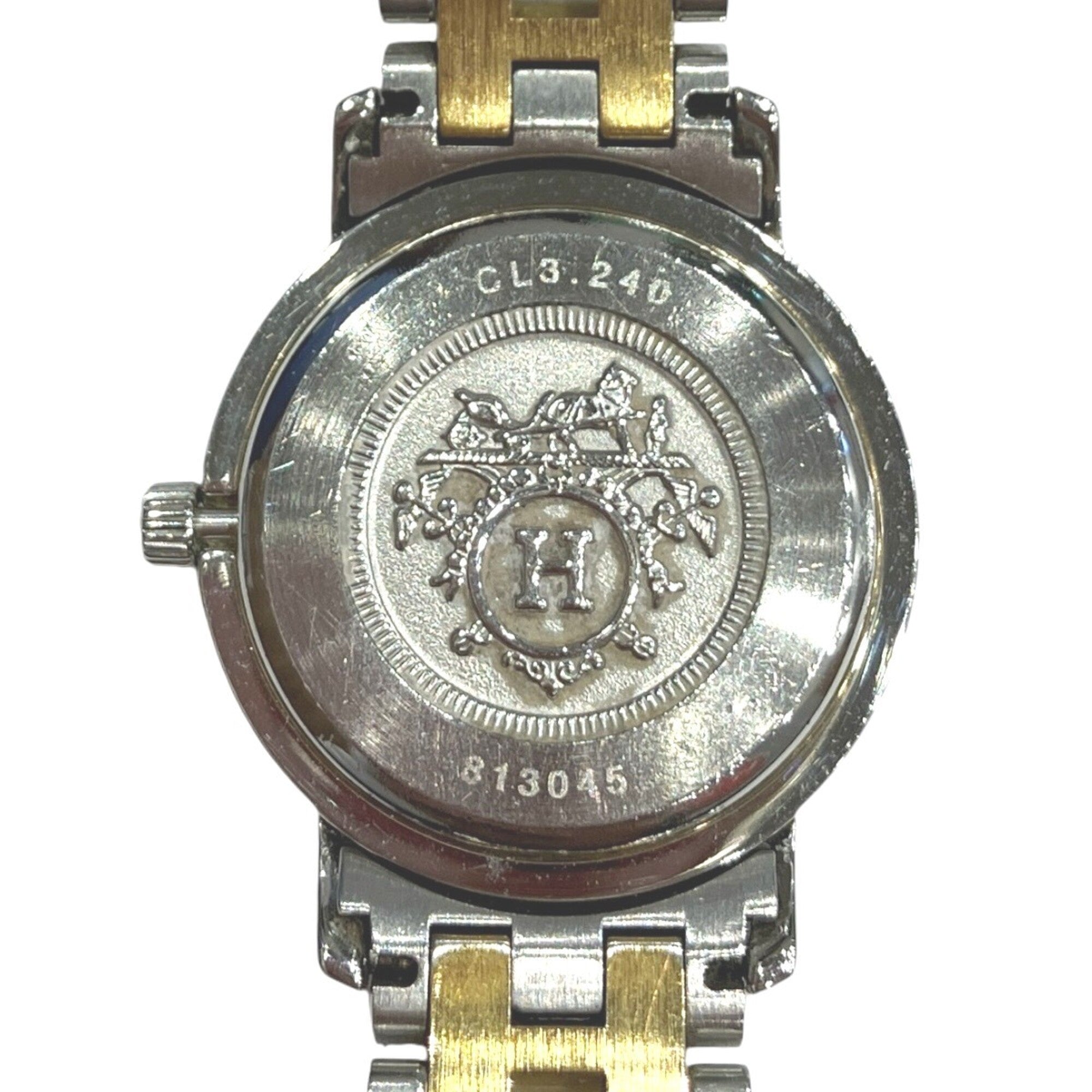 Hermes Clipper watch, total weight 36.2g, stainless steel, quartz move