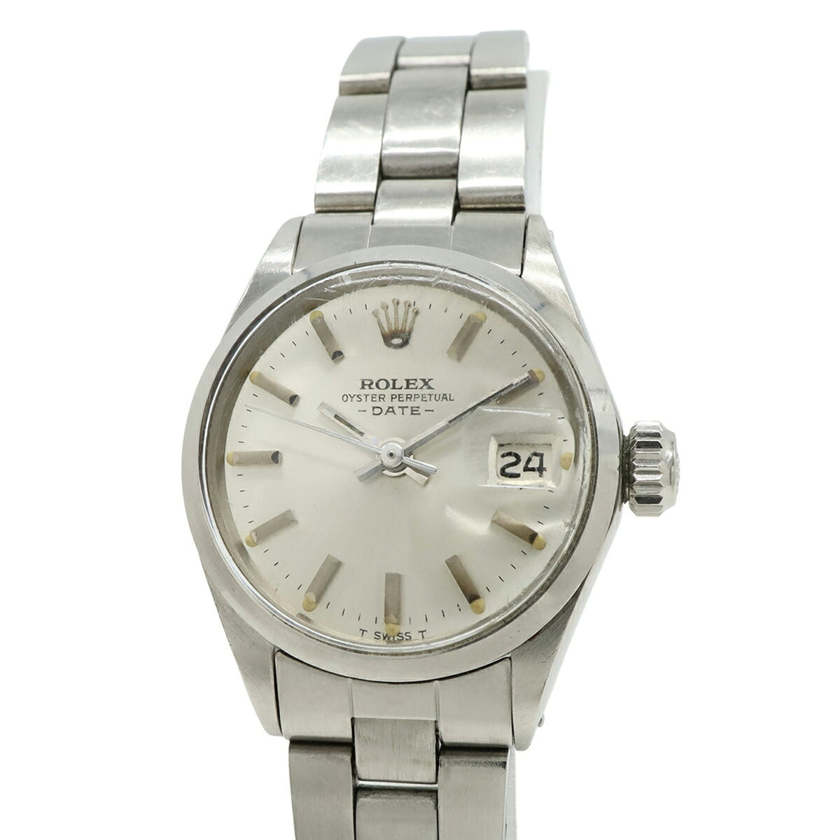 Rolex Oyster Perpetual Date 6516 Silver Dial 24mm Watch
