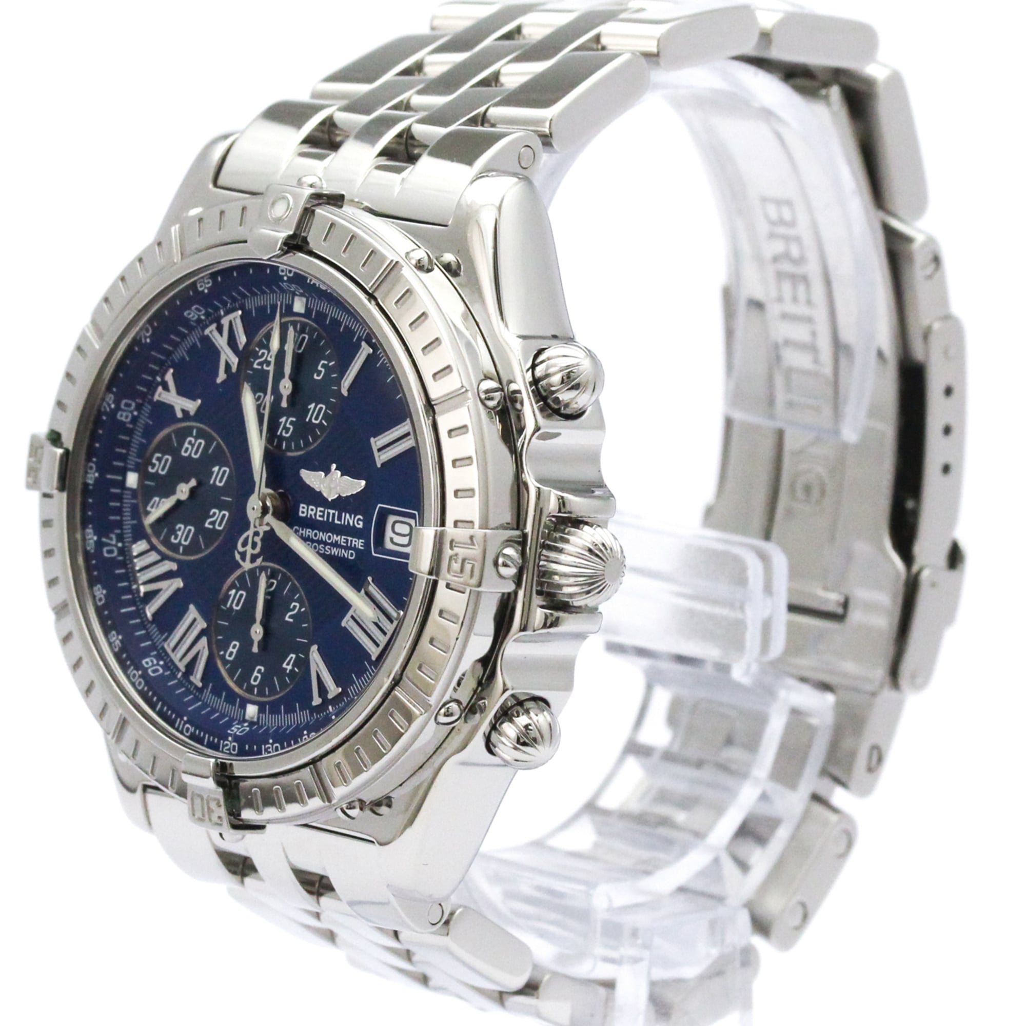 BREITLING Crosswind Chronograph Steel Automatic Watch A13355 Polished