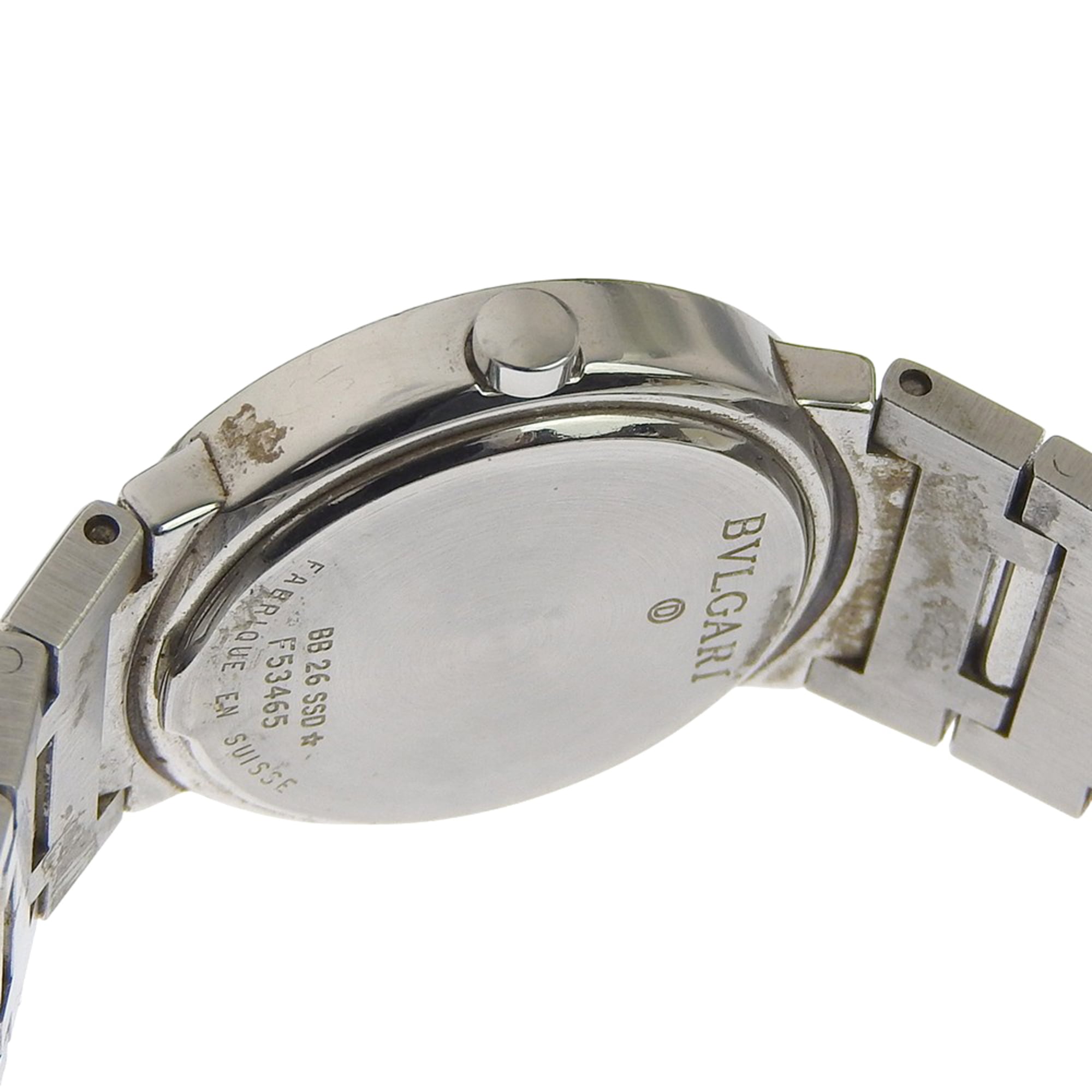 BVLGARI polshorloge BB26SSD roestvrij staal, quartz, analoog display, zwarte wijzerplaat, damesmodel