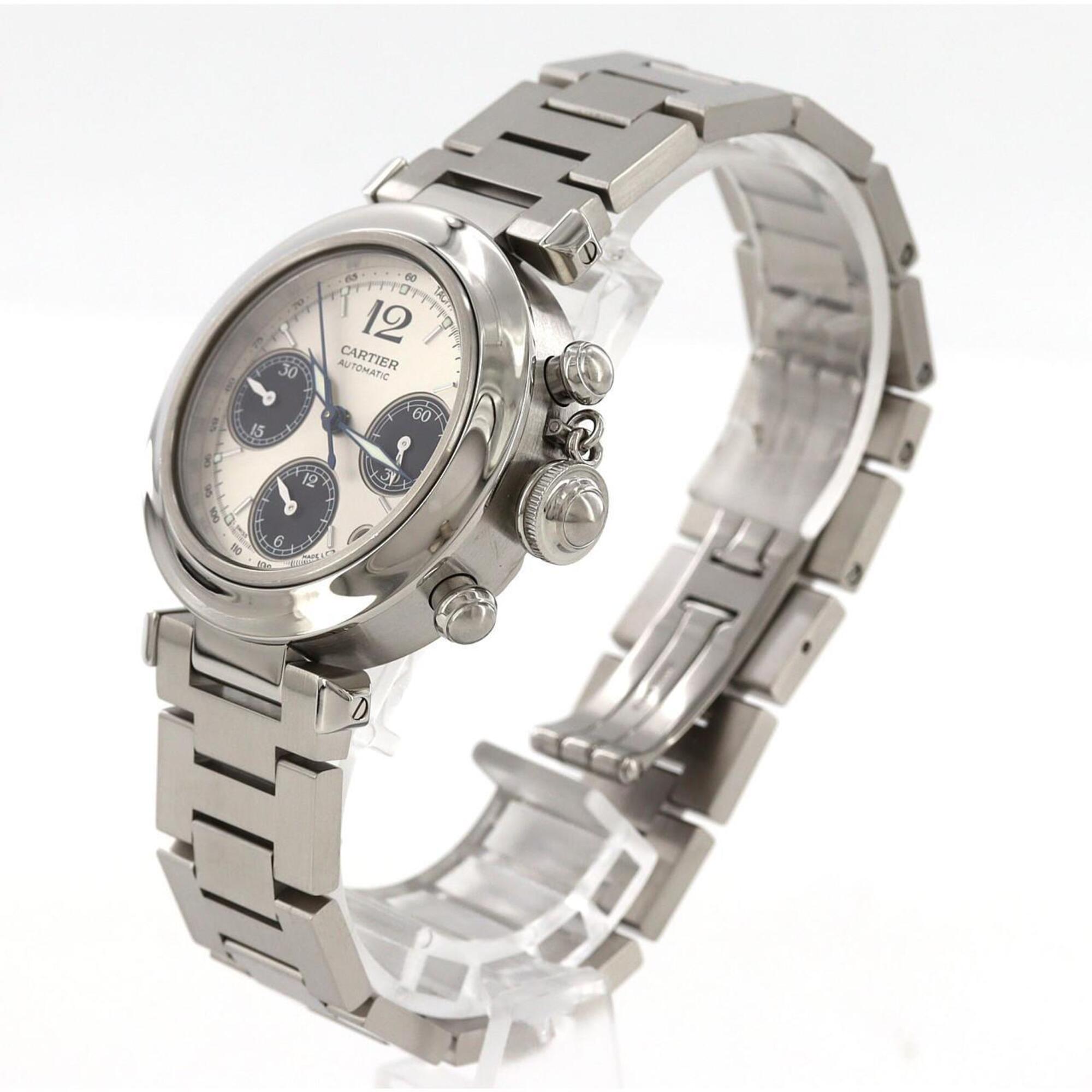 Cartier Pasha W31048M7 Black Dial Stainless steel 36mm Watch