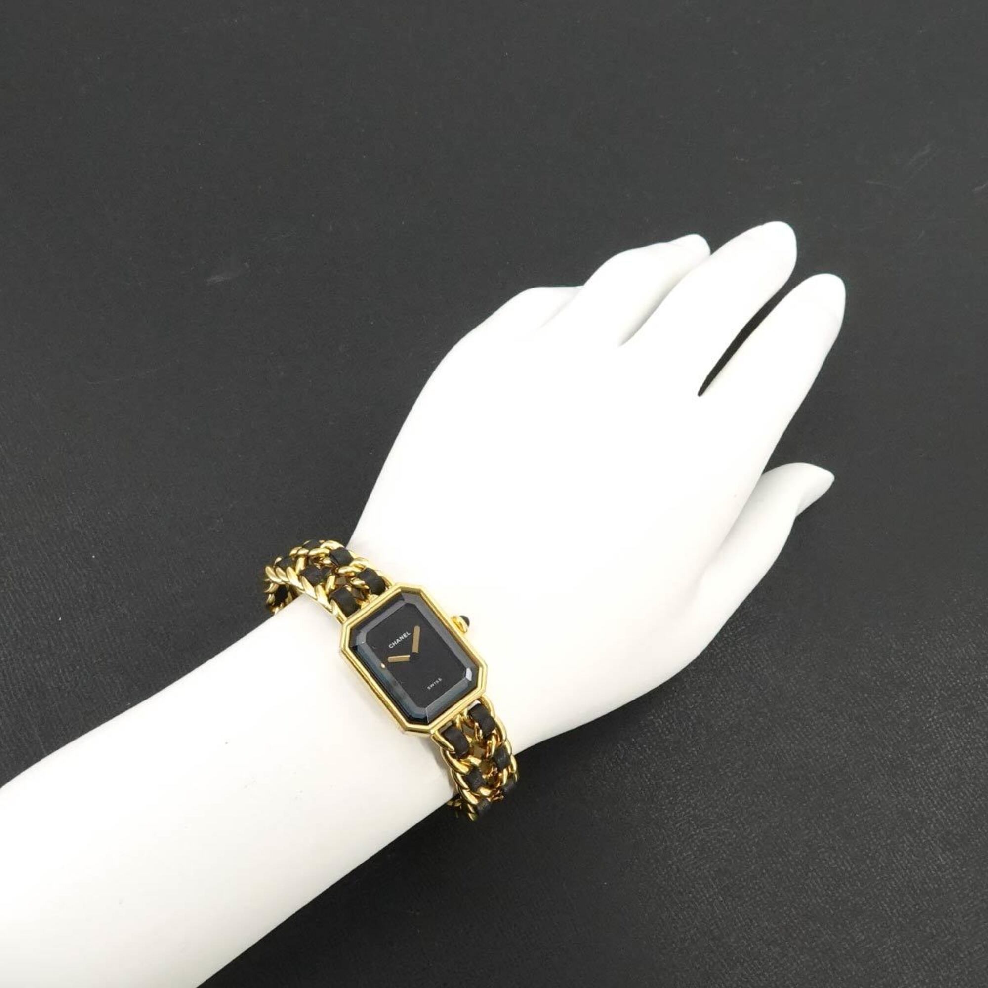 Chanel Premiere, groot model H0001, dameshorloge, zwart-goud, quartz