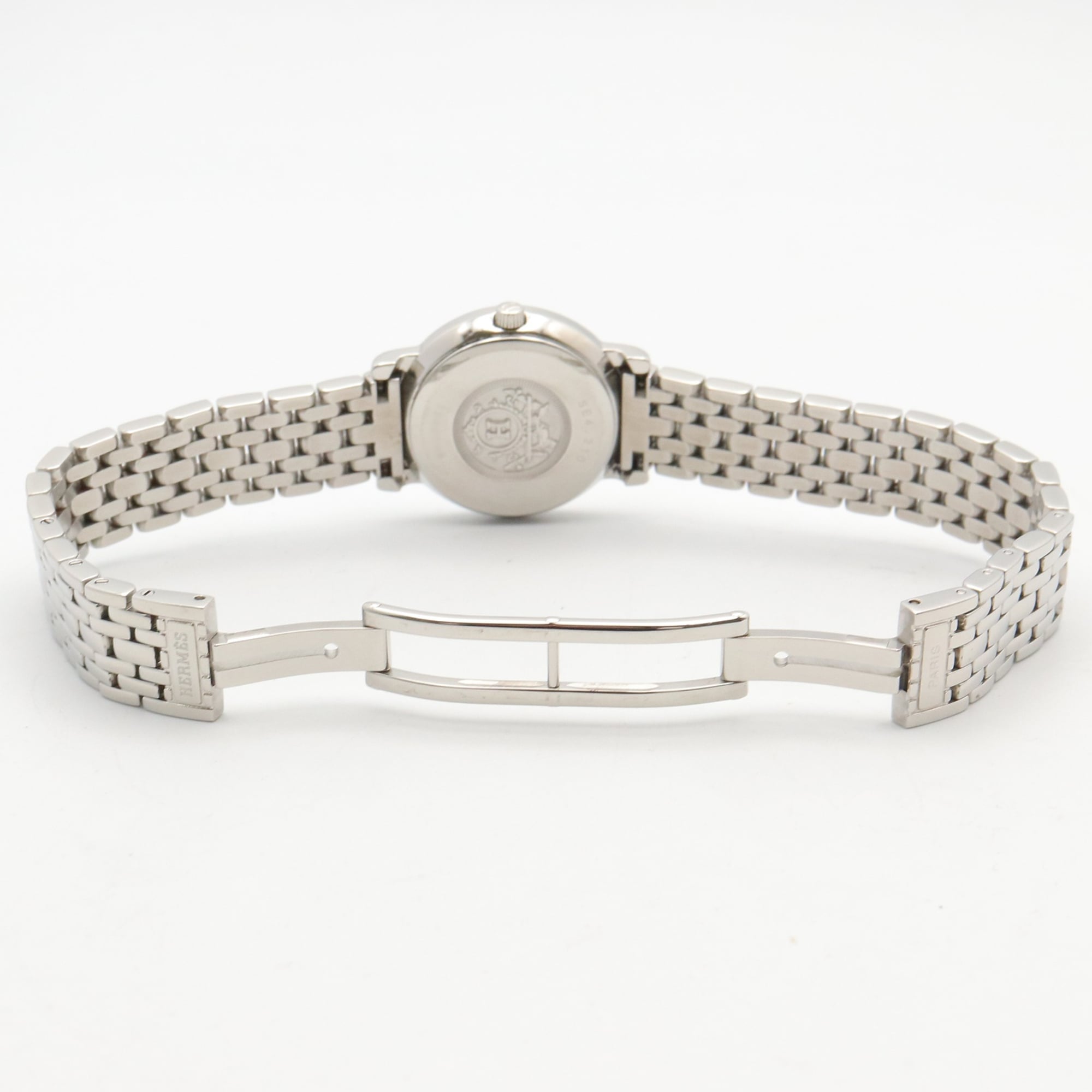Montre Hermès HERMES Sellier en acier inoxydable pour femmeBlanc SE4.210