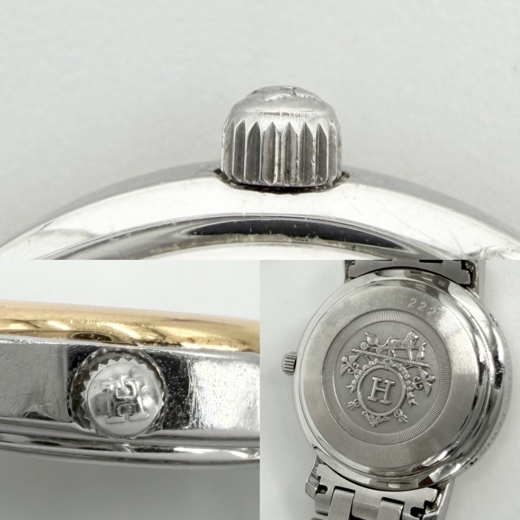Montre Hermes Clipper CL4.222 Blanc avec boîtier et cadran de 24 mm