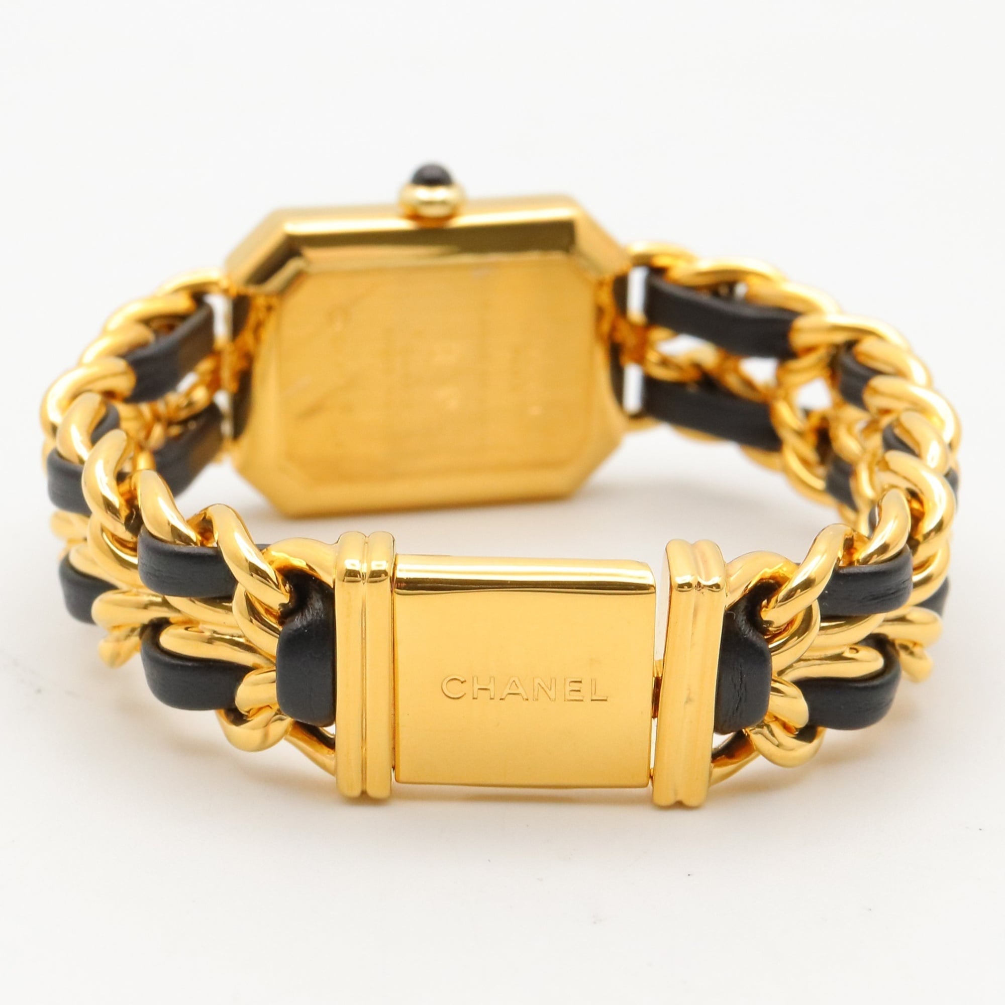 Chanel Premiere H0001 Black Dial Gold plated 20mm Watch