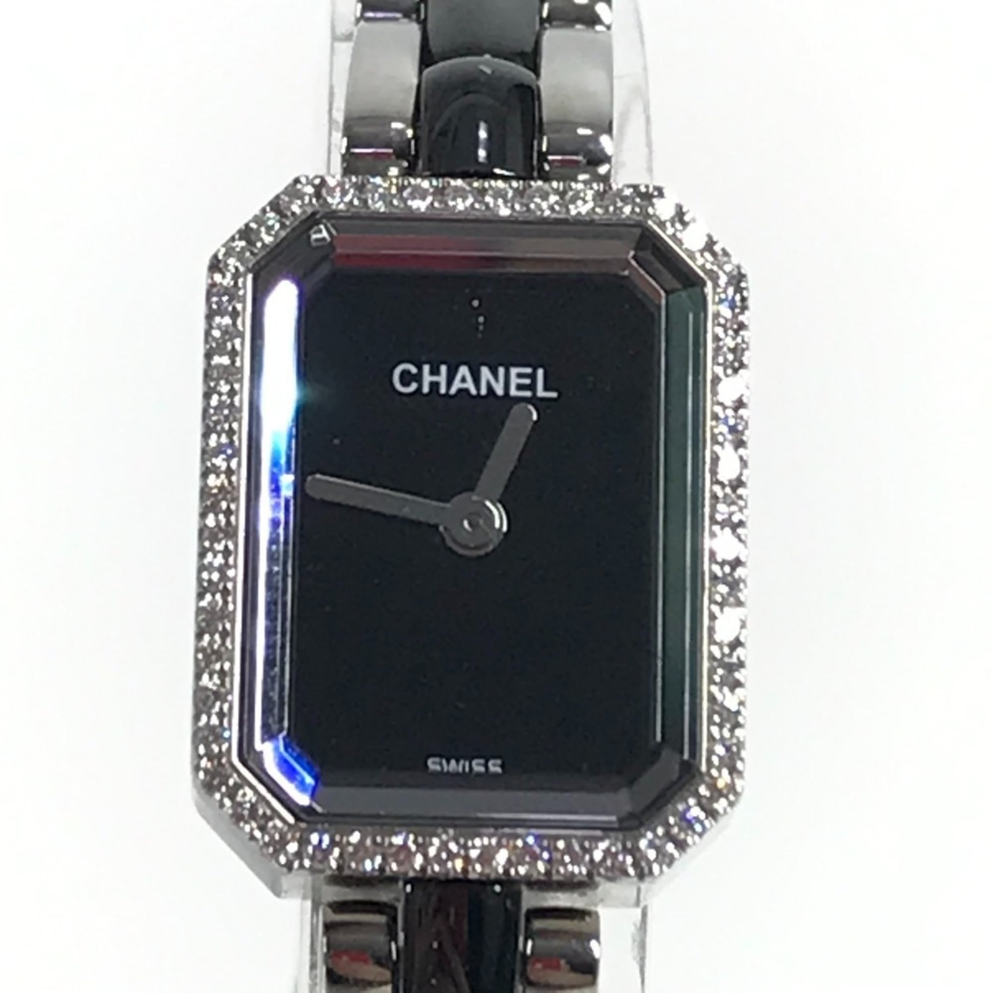 CHANEL Premiere Women's Watch H2163 with Diamond Bezel, Stainless Steel Ceramic, Black
