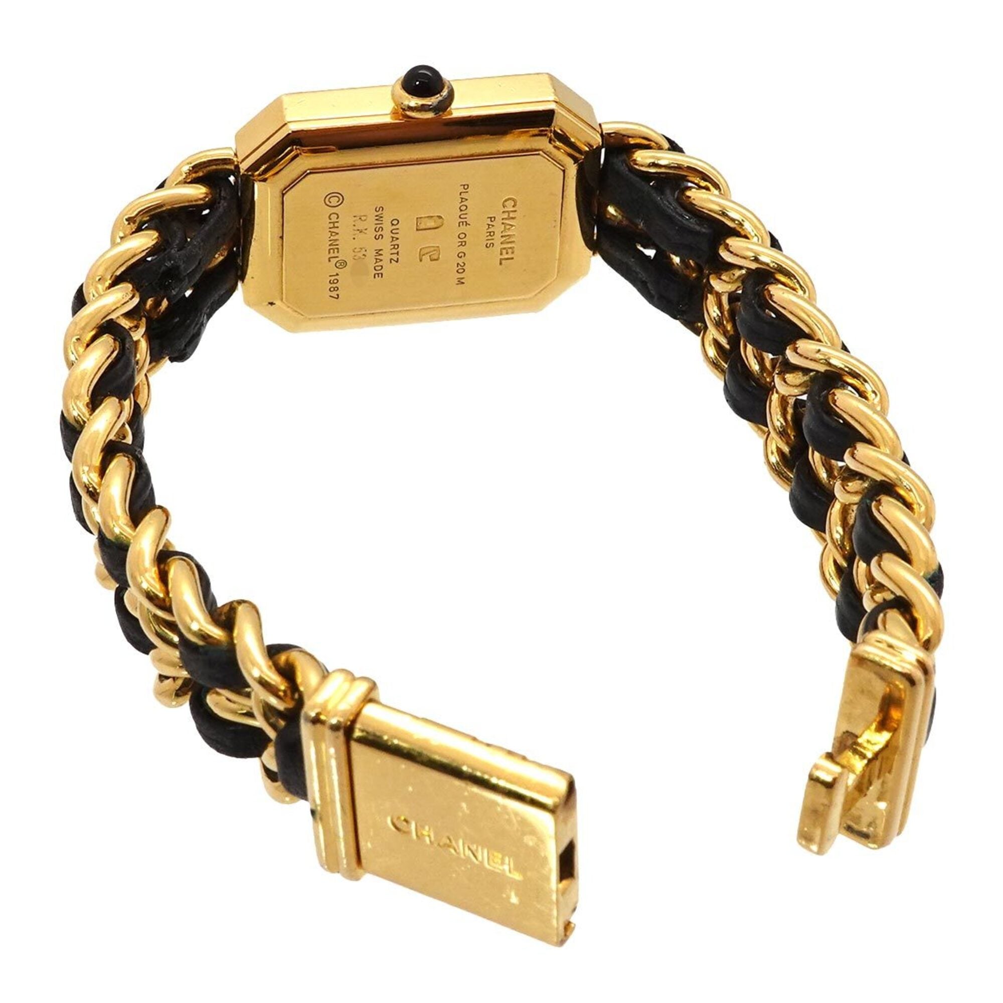 Chanel Premiere H0001 Women's Watch, Size M, Black & Gold, Quartz Movement.