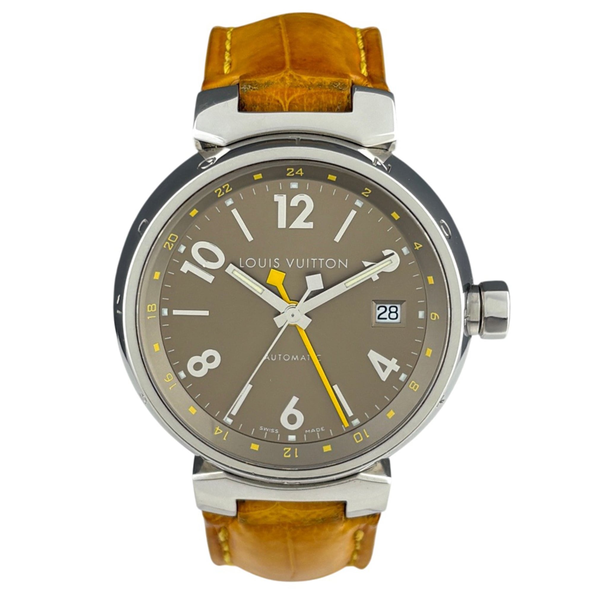 Louis Vuitton Tambour GMT Q1132 Brown Dial 39mm Watch