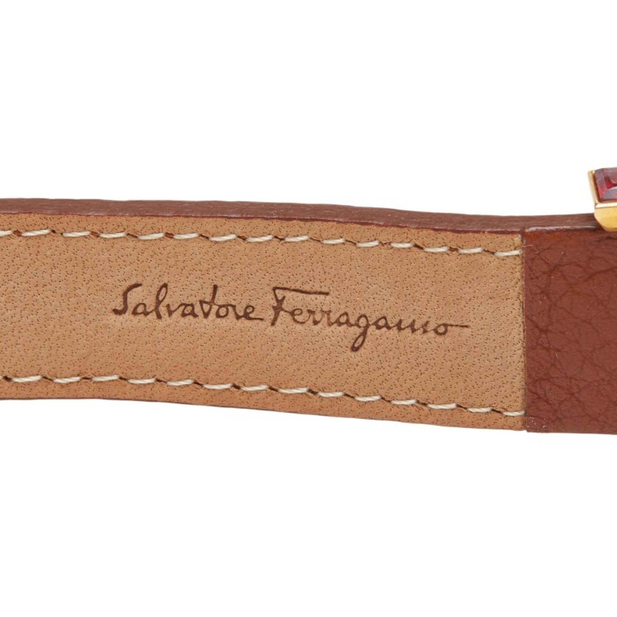 Salvatore Ferragamo Gancini Sparkling F64SBQ50001 Quartz White Dial Stainless Steel Topaz Ladies