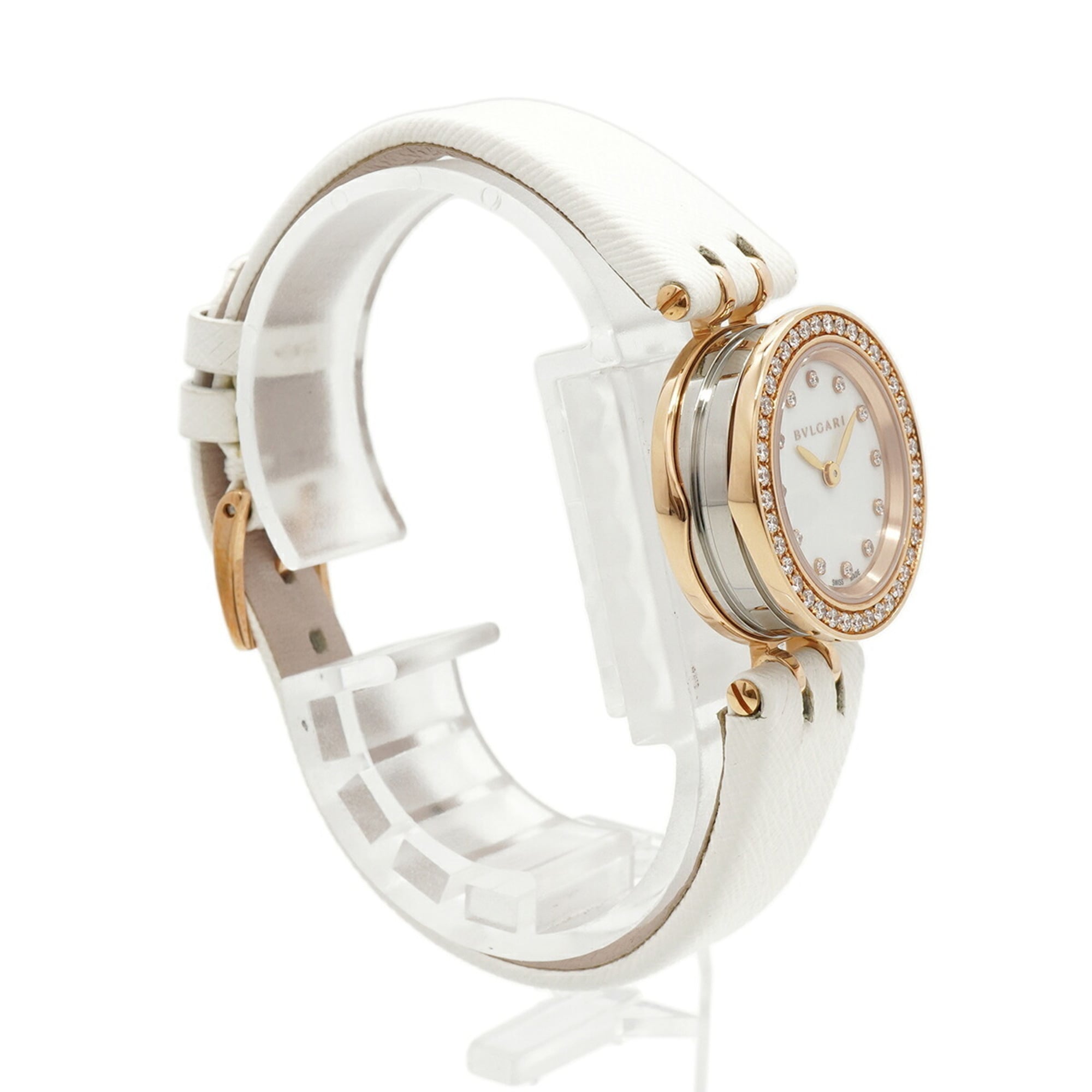 Montre Bvlgari Bulgari B-zero1 à 12 diamants BZP23SG Blanc Cadran 23 mm